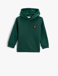 Basic Kapüşonlu Sweatshirt Baskı Detaylı