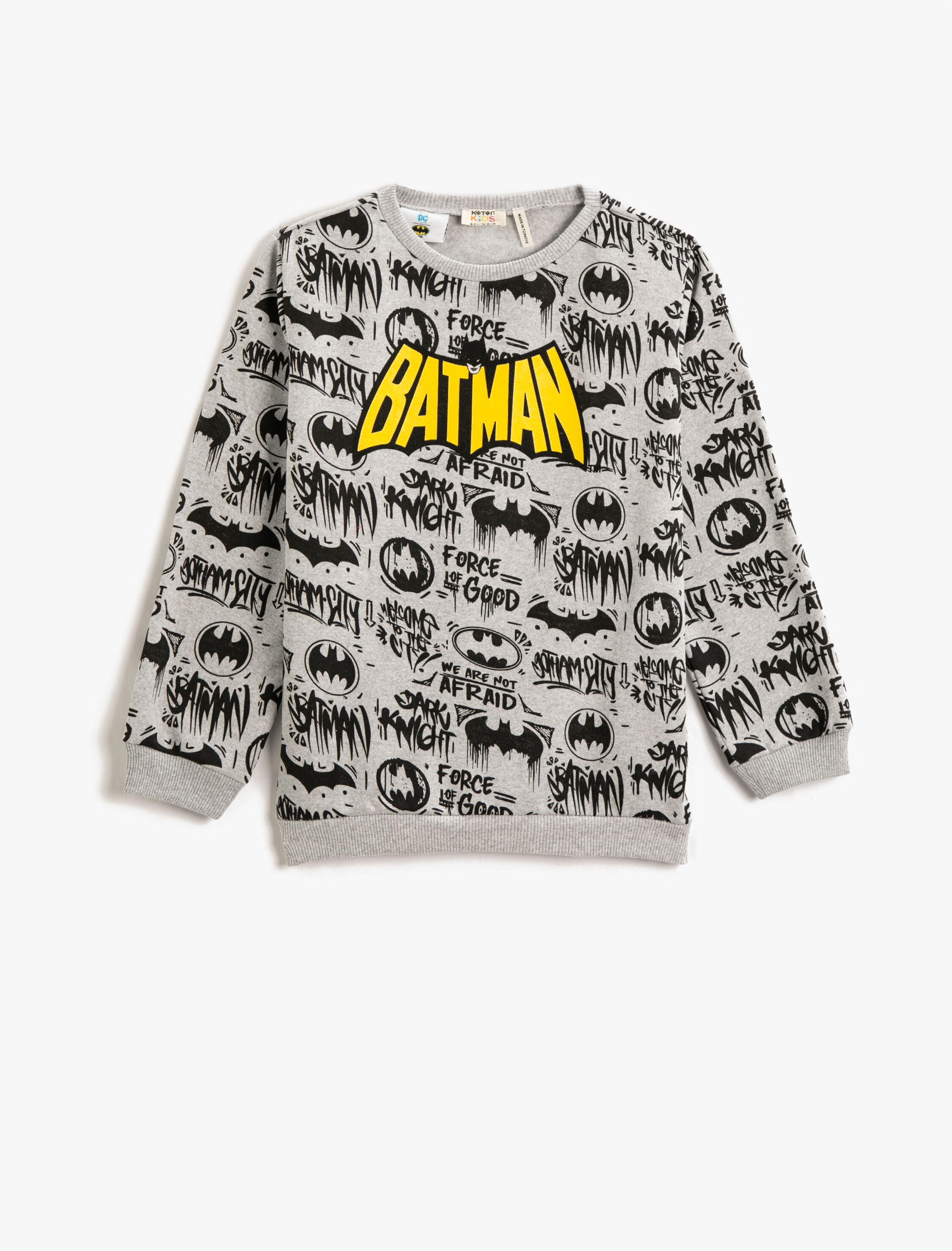  Erkek Çocuk Batman Baskılı Lisanslı Sweatshirt
