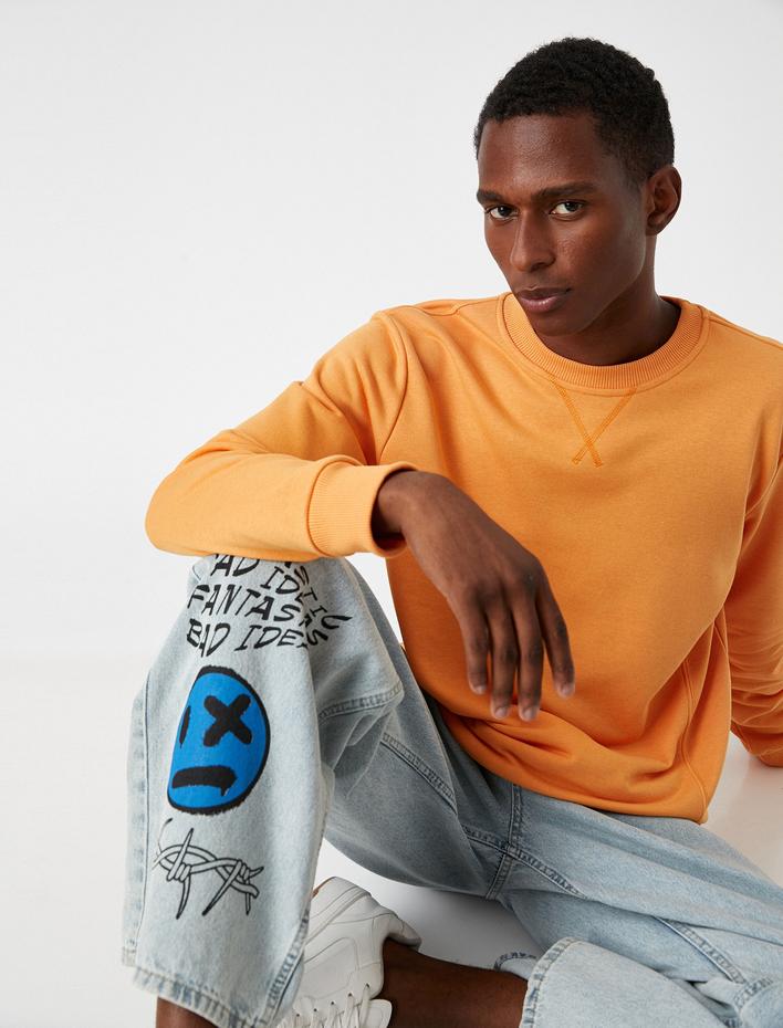  Basic Sweatshirt Bisiklet Yaka