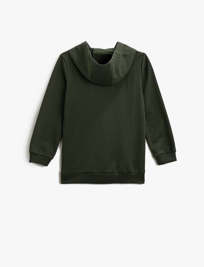 Erkek Çocuk Baskılı Kapüşonlu Sweatshirt