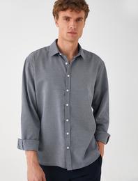 Basic Gömlek Klasik Yaka Uzun Kollu