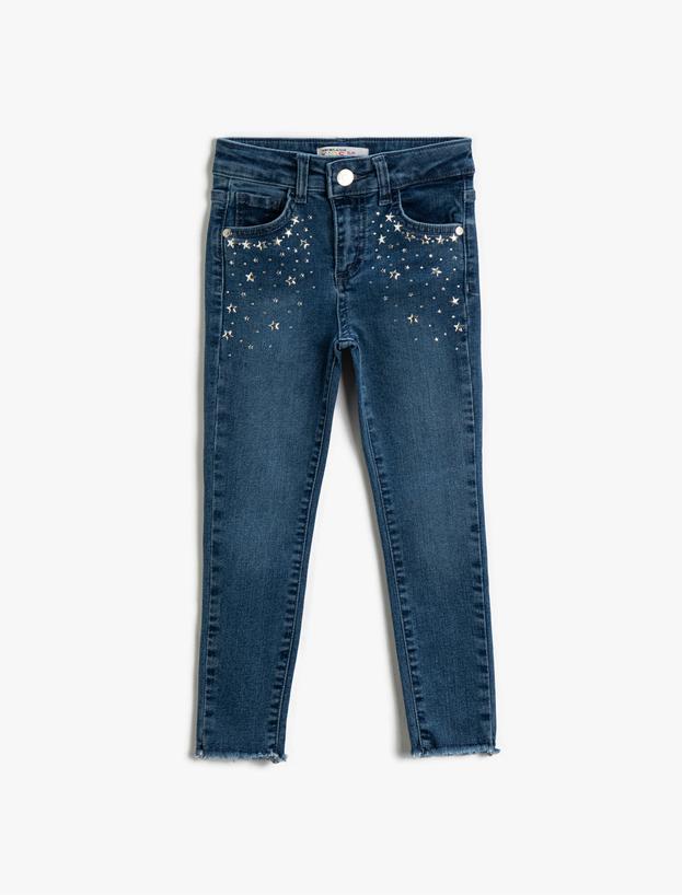  Kız Çocuk Normal Bel Dar Paça Kot Pantolon  - Slim Jean
