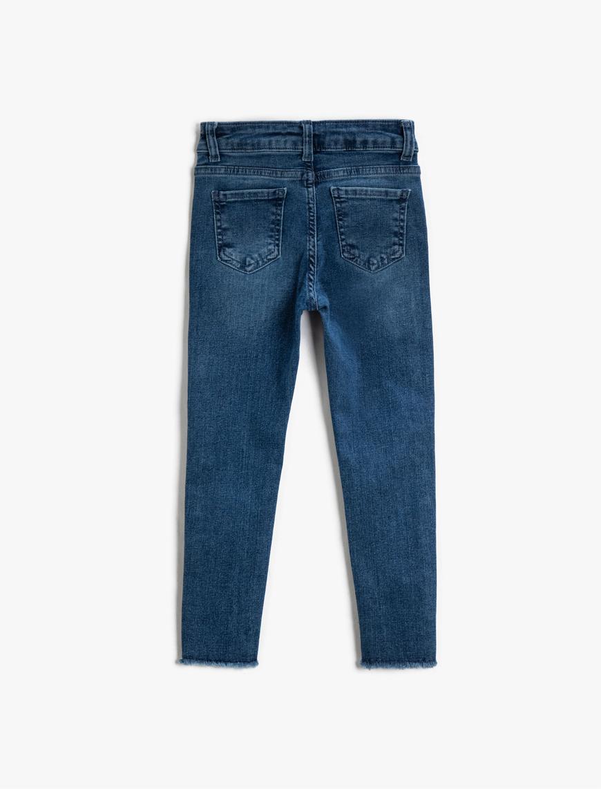  Kız Çocuk Normal Bel Dar Paça Kot Pantolon  - Slim Jean