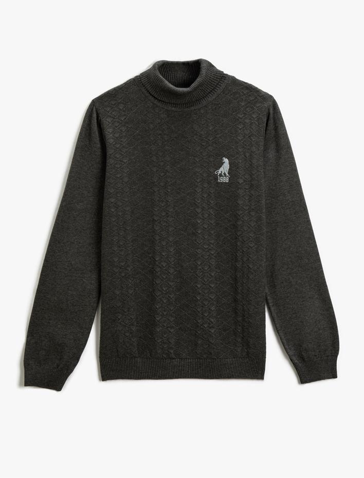  Nakışlı Kazak Yüksek Yaka