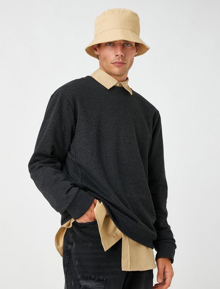  Basic Sweatshirt Bisiklet Yaka