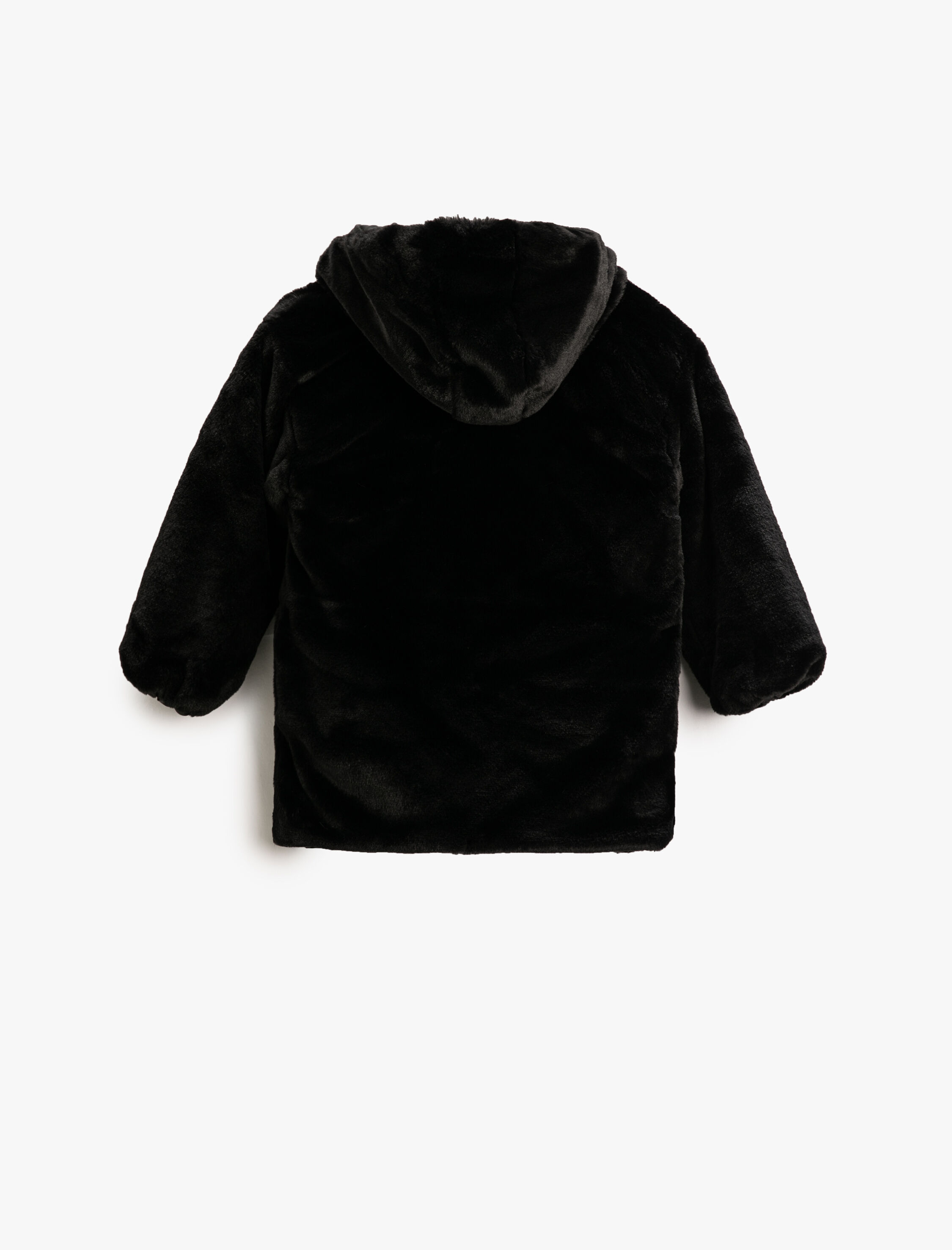  Kız Çocuk Peluş Mont Kapüşonlu