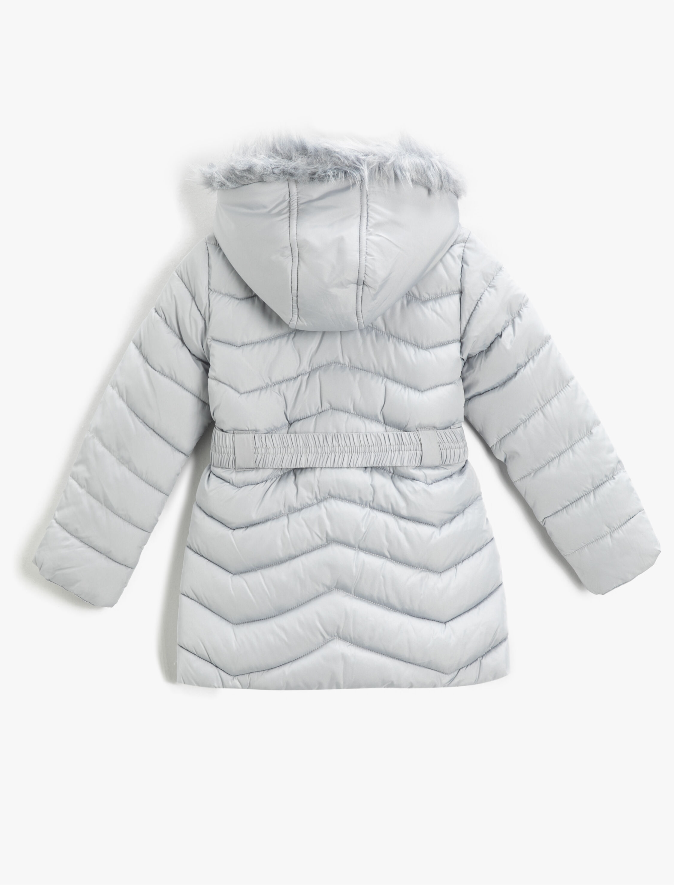 Kız Çocuk Uzun Şişme Mont Polar Astarlı Dolgulu Cepli