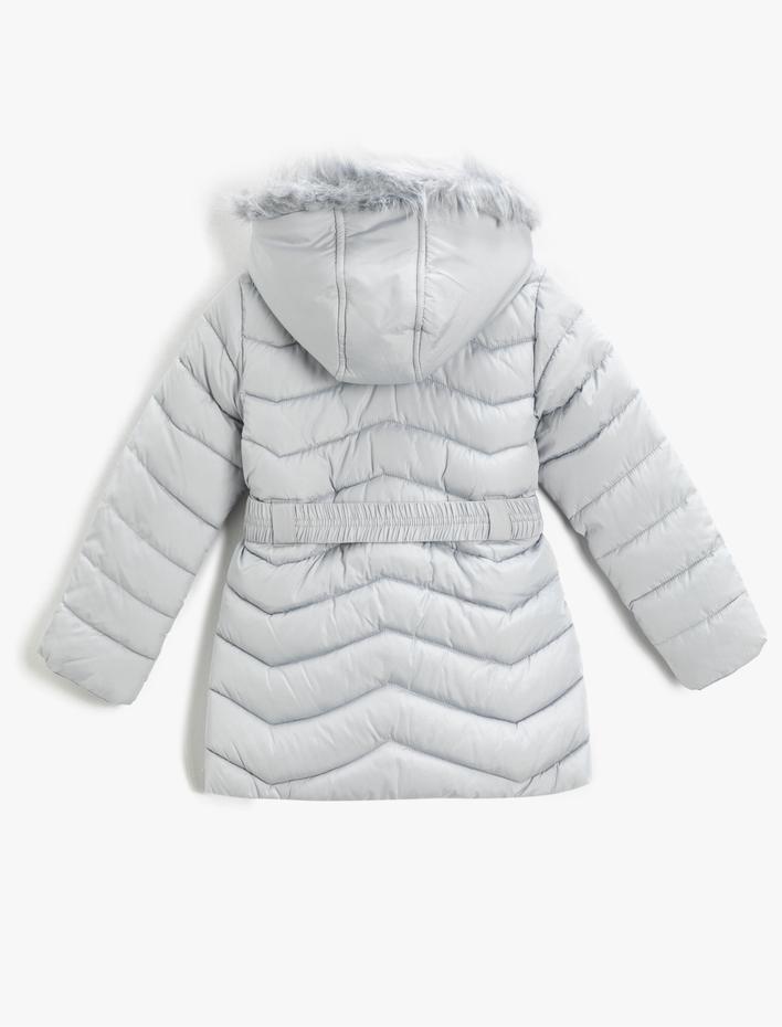 Kız Çocuk Uzun Şişme Mont Polar Astarlı Dolgulu Cepli