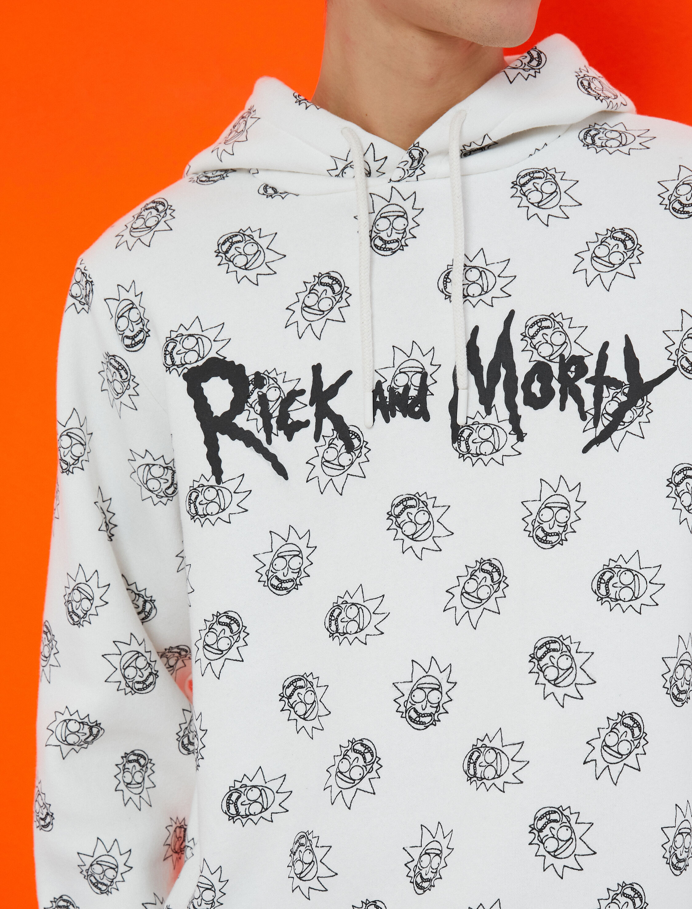   Rick and Morty Kapşonlu Sweatshirt Şardonlu Lisanslı Baskılı