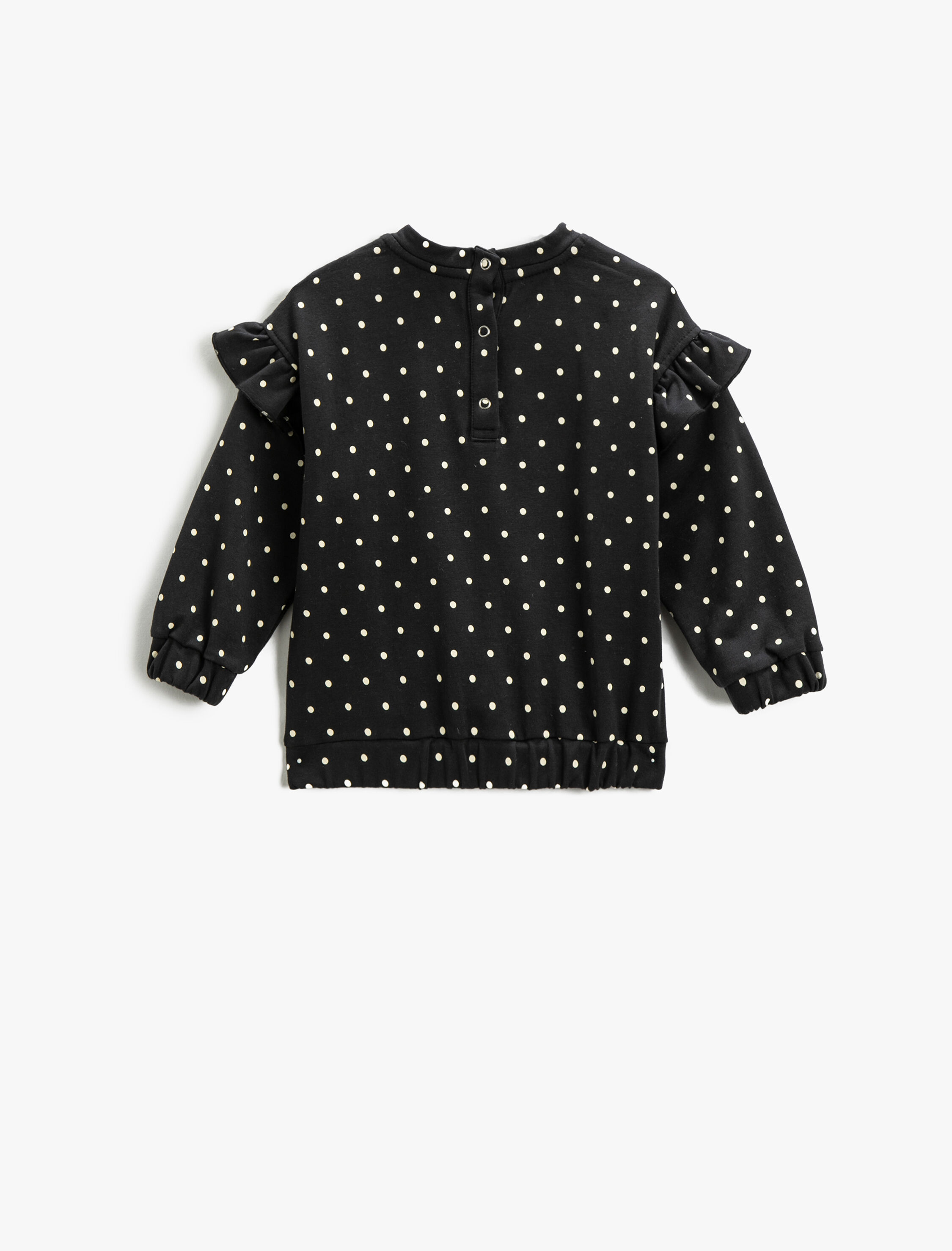  Kız Bebek Puantiyeli Fırfırlı Sweatshirt