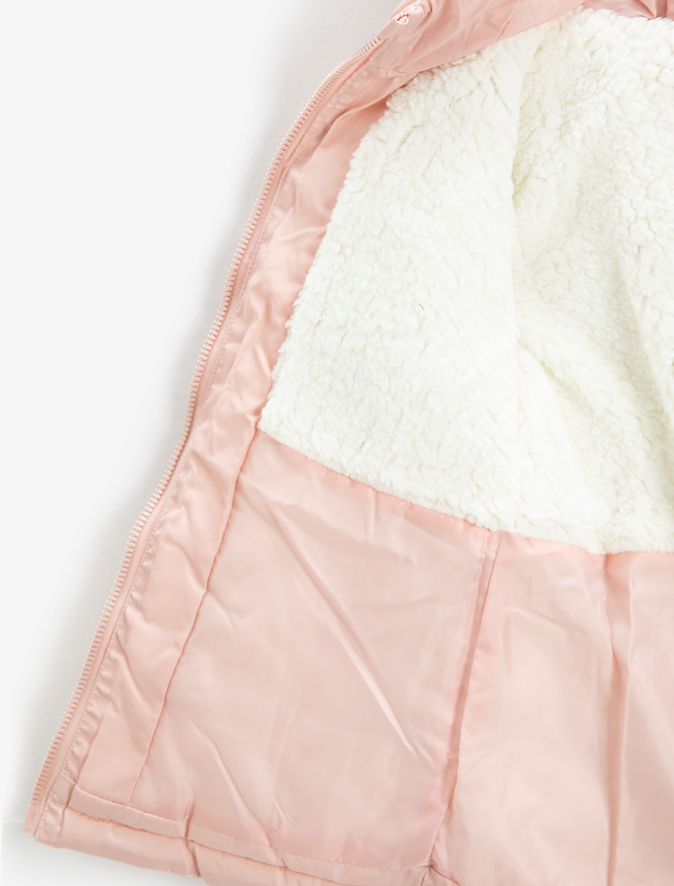  Kız Çocuk Uzun Şişme Mont Peluş Astarlı