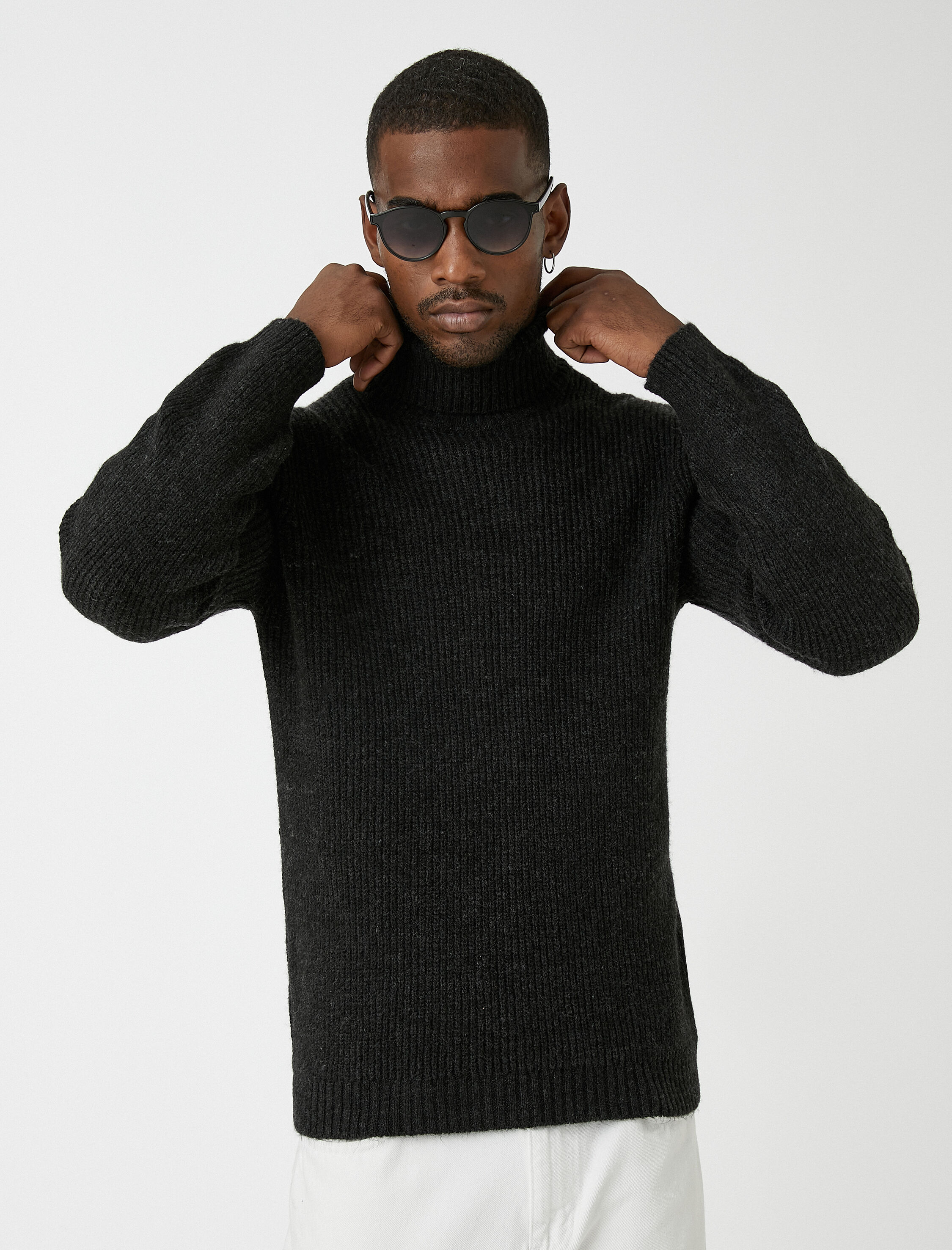   Basic Triko Kazak Balıkçı Yaka