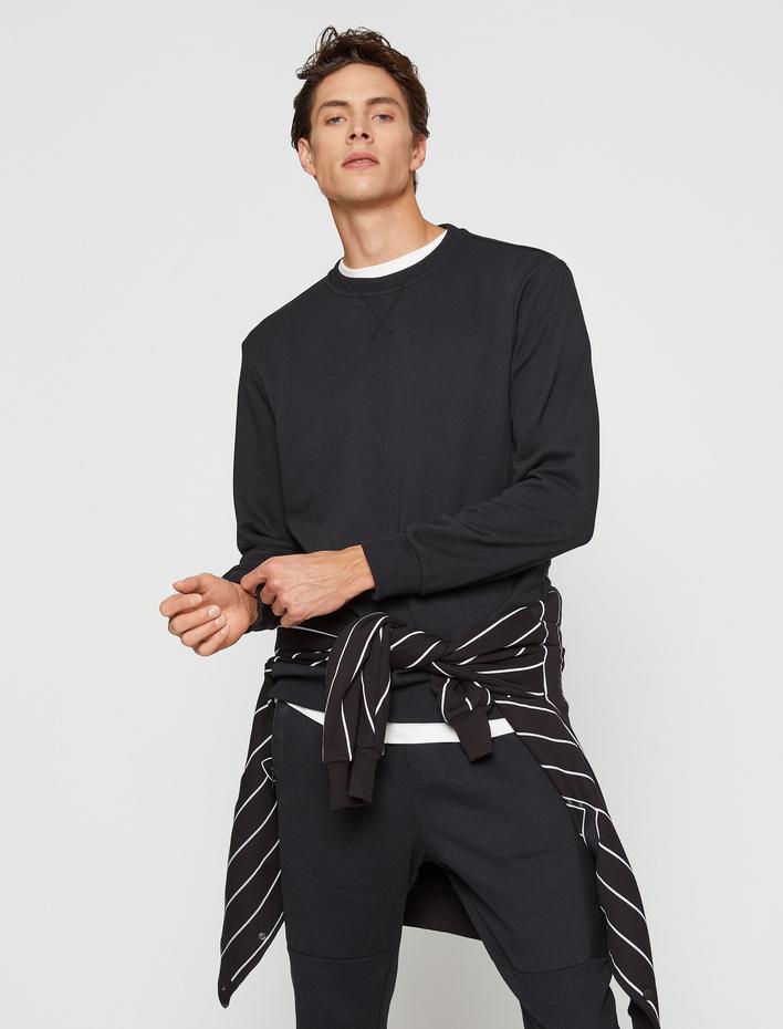  Basic Sweatshirt Bisiklet Yaka
