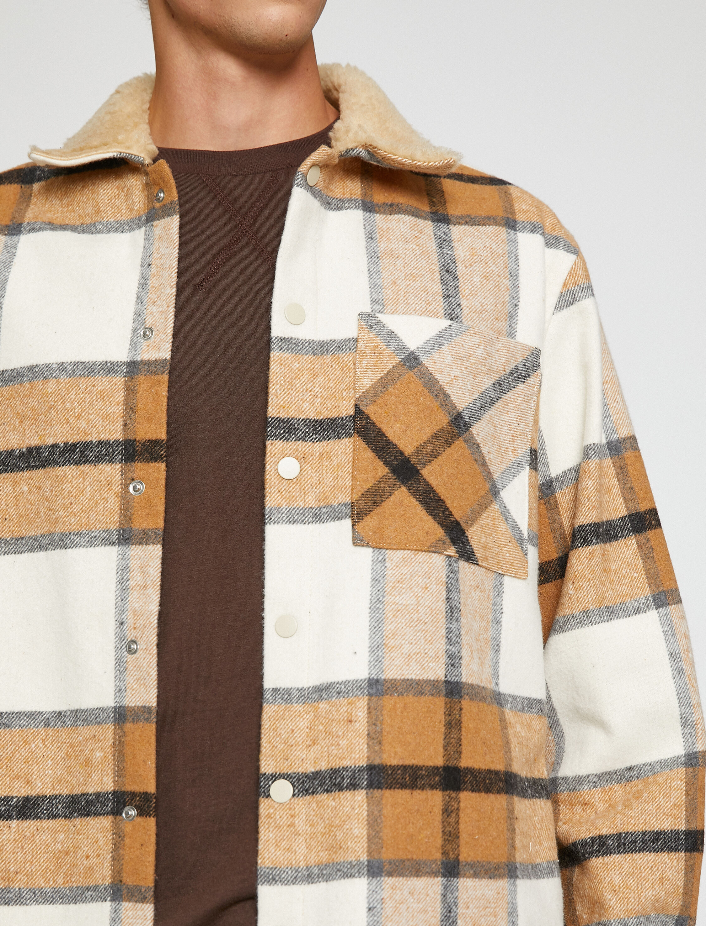   Ekoseli Oduncu Gömleği Yaka Detaylı Çıtçıtlı