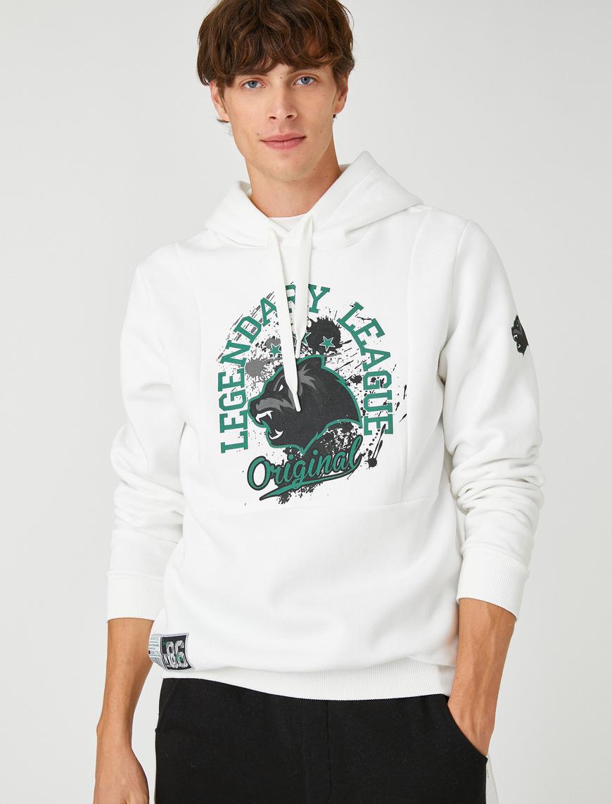   Kolej Kapşonlu Sweatshirt Şardonlu