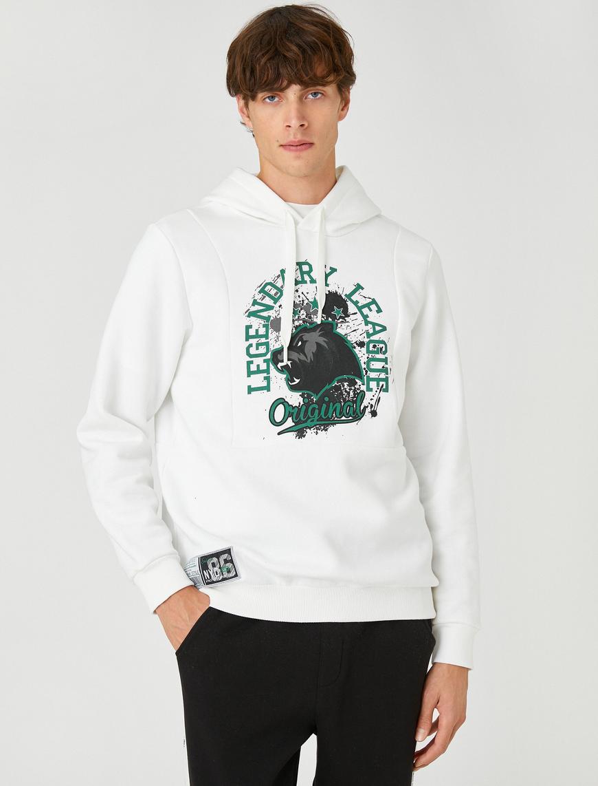   Kolej Kapşonlu Sweatshirt Şardonlu