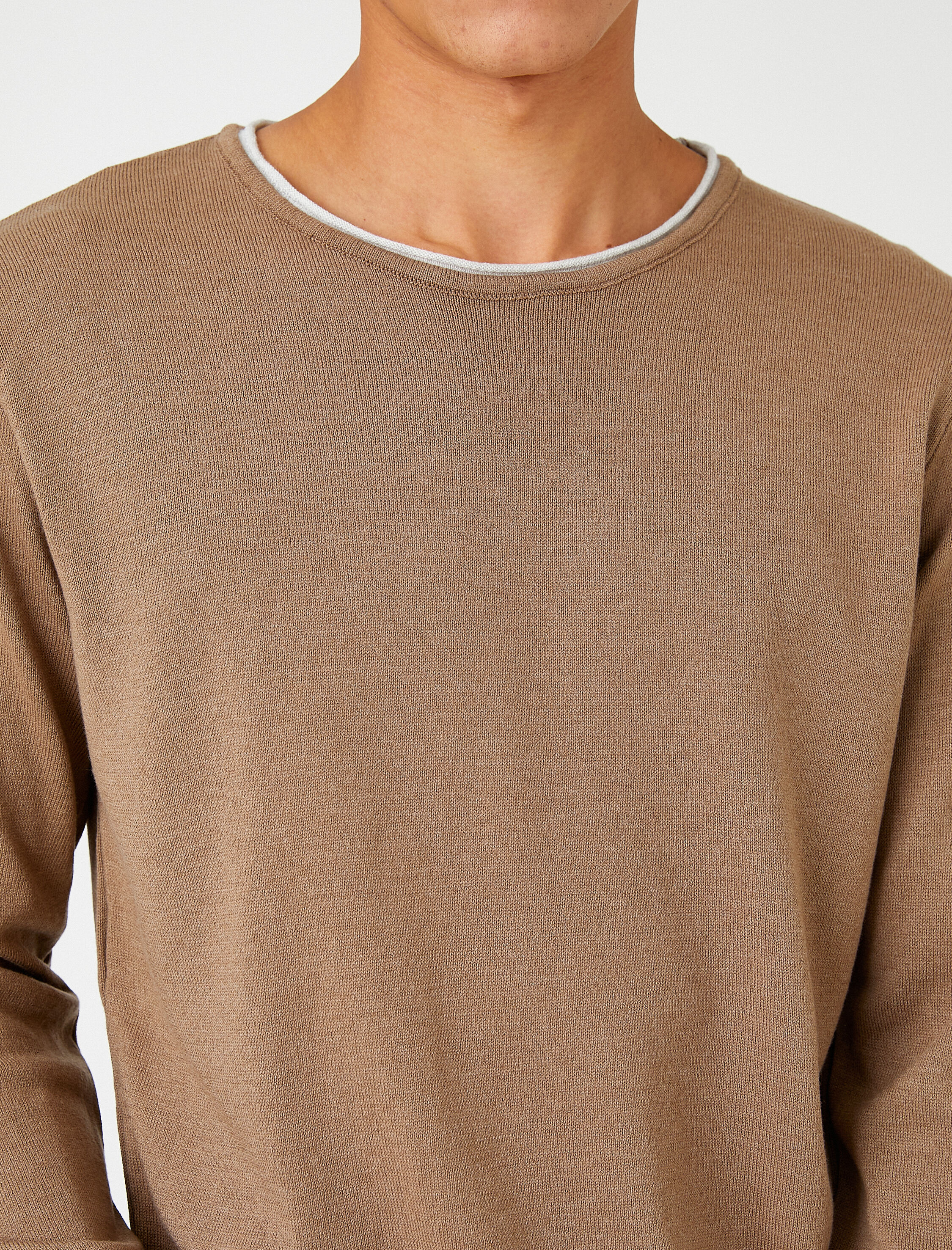   Basic Triko Kazak Bisiklet Yaka Uzun Kollu