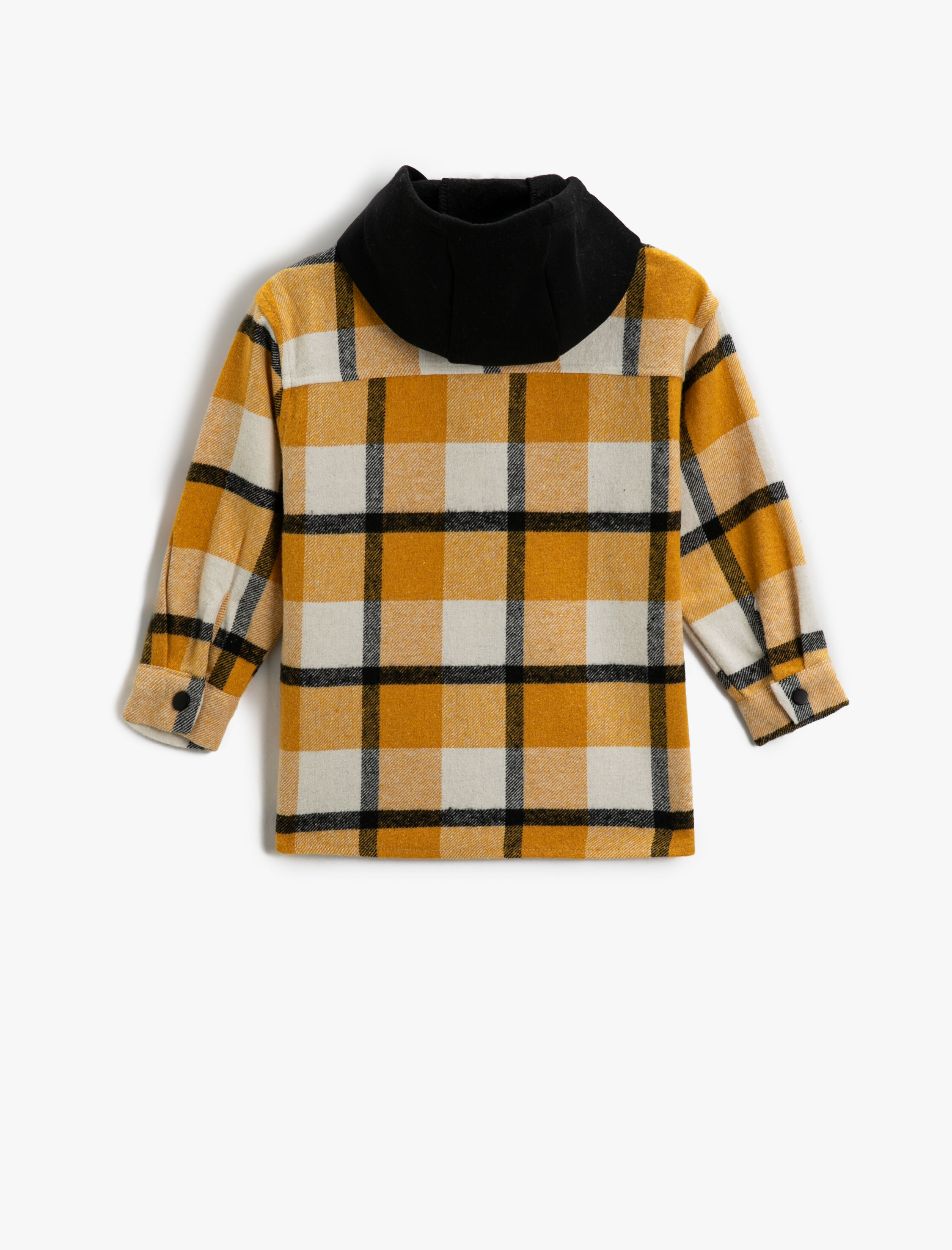  Erkek Çocuk Kapşonlu Oduncu Gömleği Yumuşak Dokulu Çift Cepli Uzun Kollu