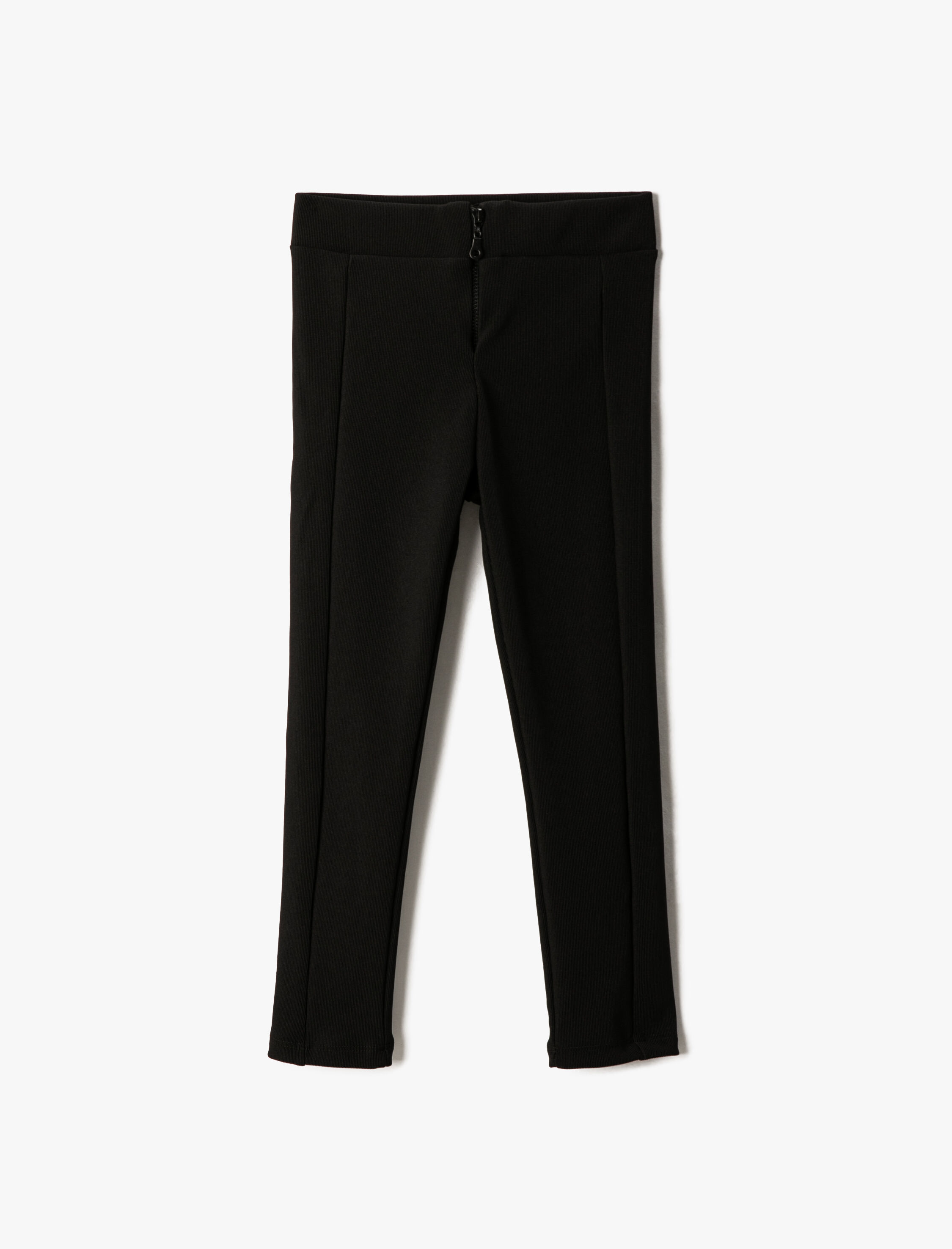  Kız Çocuk Basic Tayt Fermuar Kapamalı Beli Lastikli