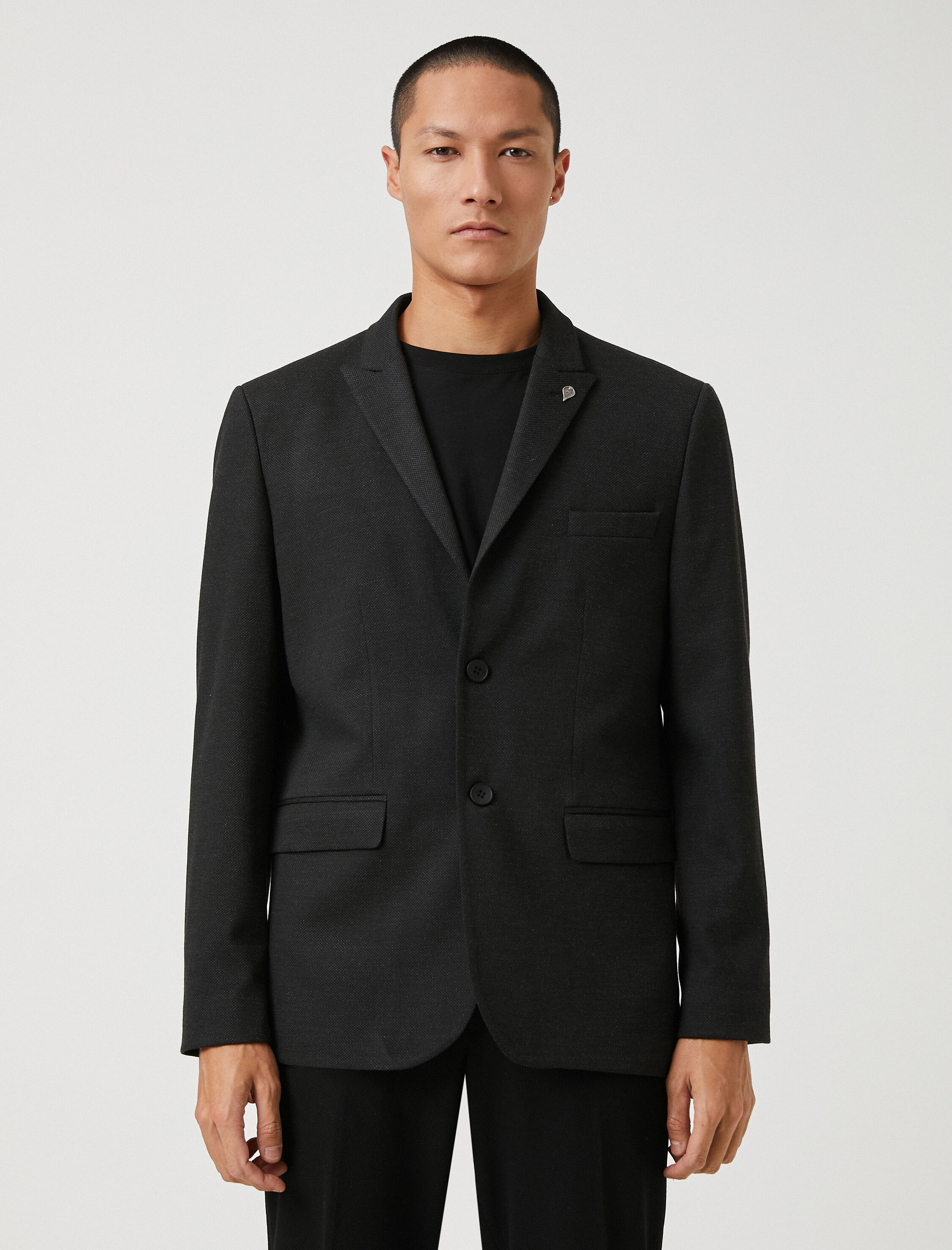   Basic Blazer Ceket Broş Detaylı Düğmeli Cepli