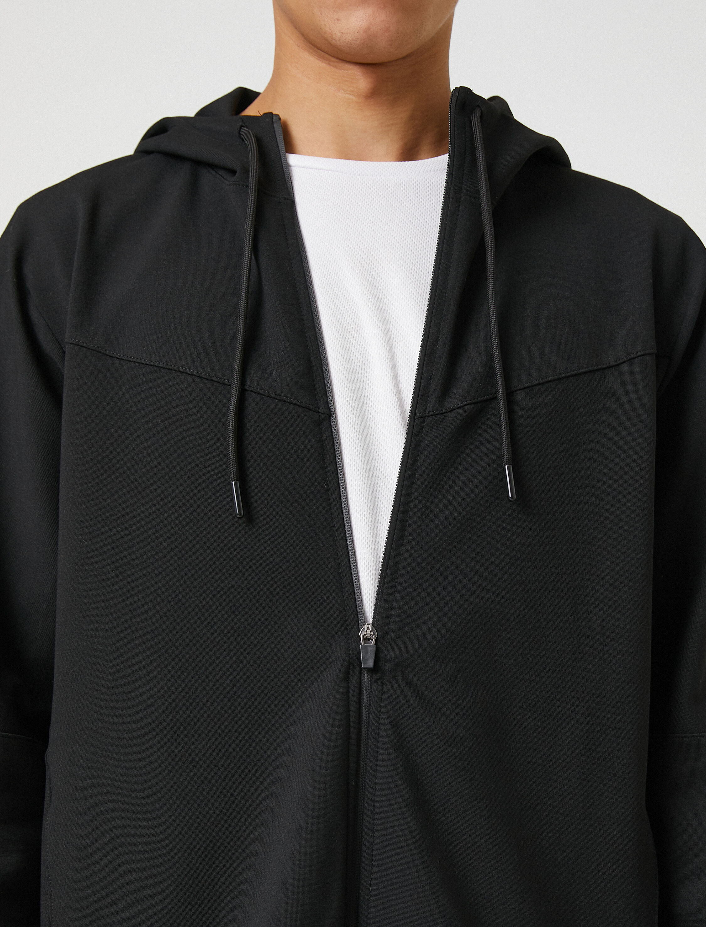   Kapşonlu Spor Sweatshirt Modal Karışımlı Dikiş Detaylı