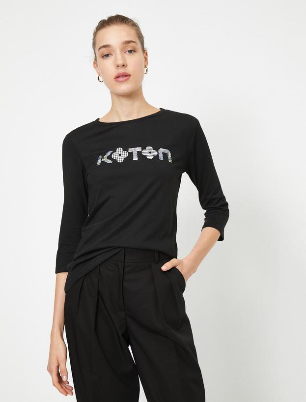   Koton Baskılı Tişört Uzun Kollu