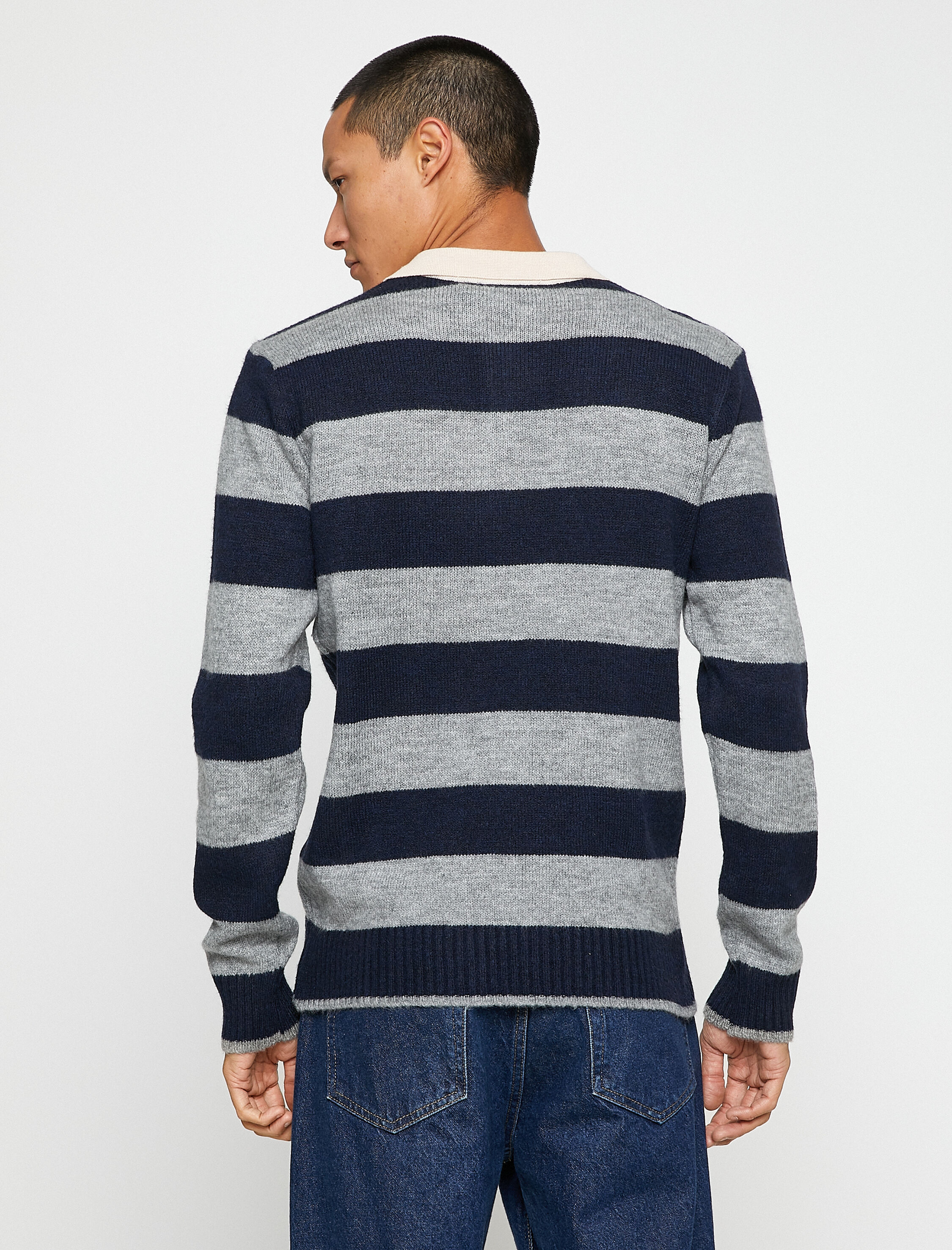   Basic Triko Kazak Polo Yaka Düğme Detaylı