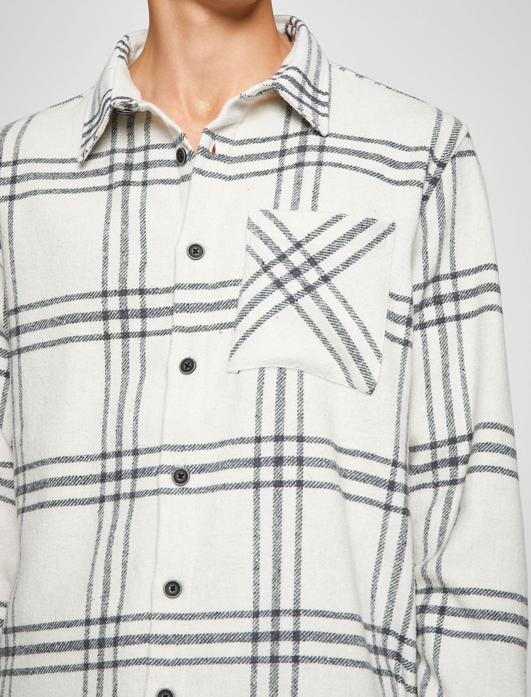   Ekoseli Oduncu Gömleği Klasik Yaka Cep Detaylı