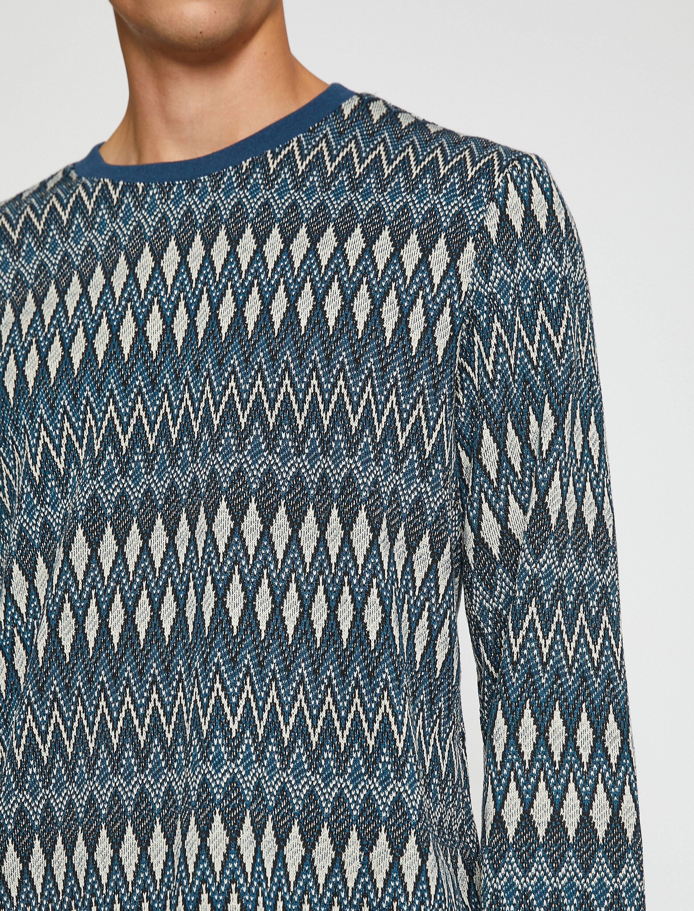   Desenli Triko Kazak Bisiklet Yaka