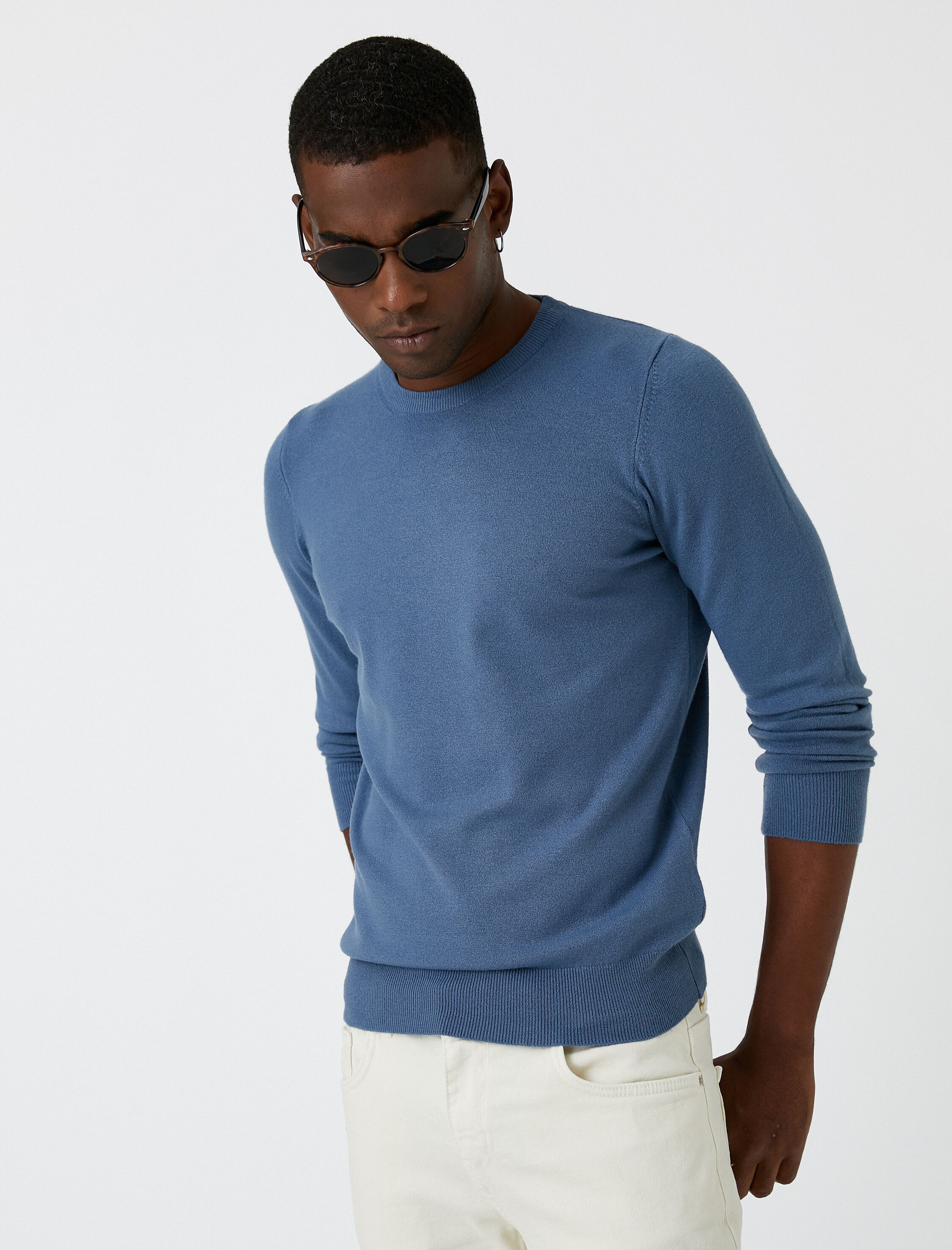   Basic Triko Kazak Bisiklet Yaka