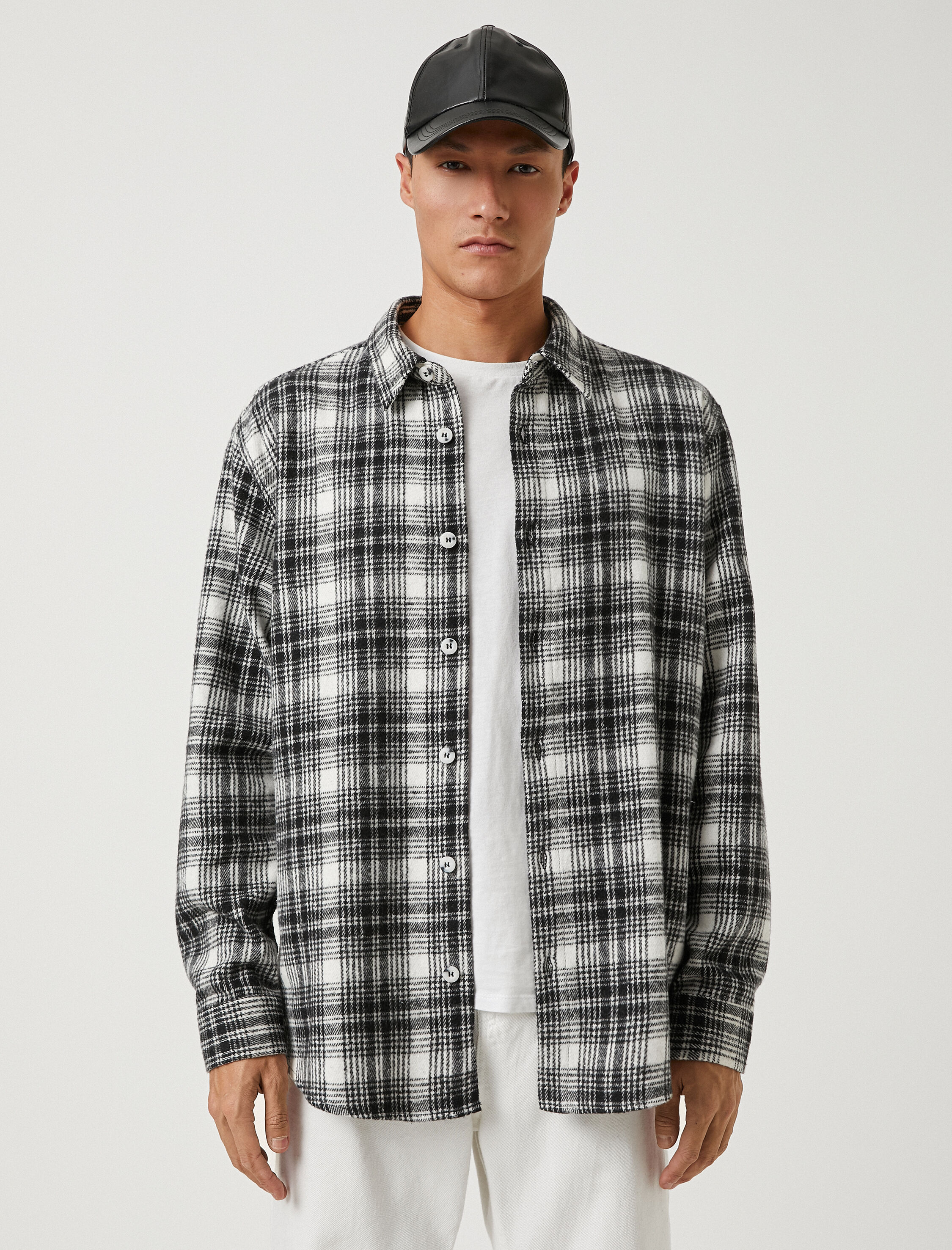   Ekoseli Oduncu Gömleği Klasik Yaka Uzun Kollu