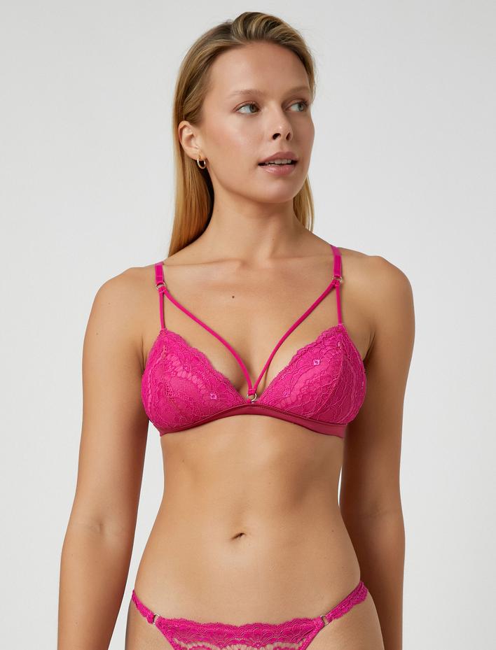  Dantelli Sütyen Dolgusuz Kapsız Balensiz