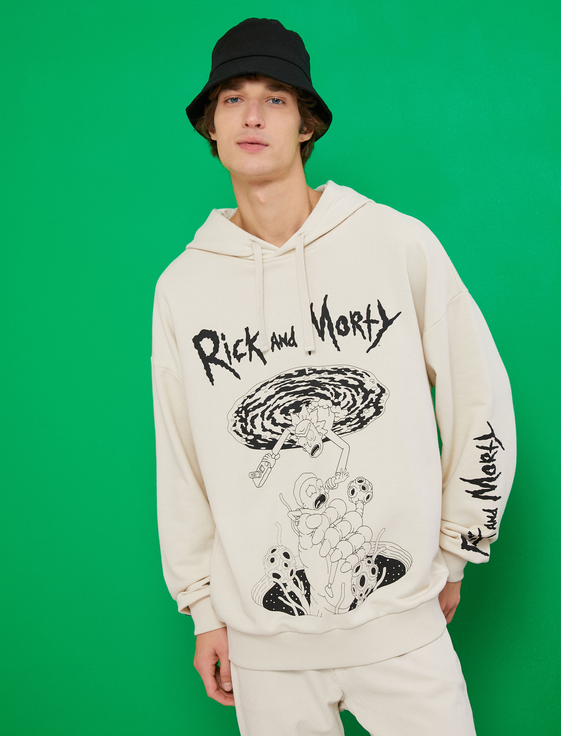 Rick and Morty Oversize Sweatshirt Şardonlu Lisanslı Baskılı
