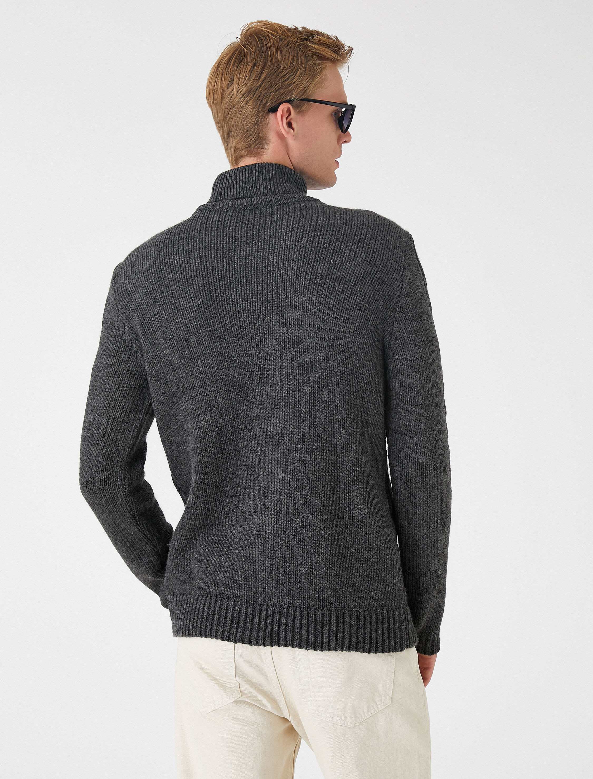   Balıkçı Yaka Kazak Örgü Detaylı