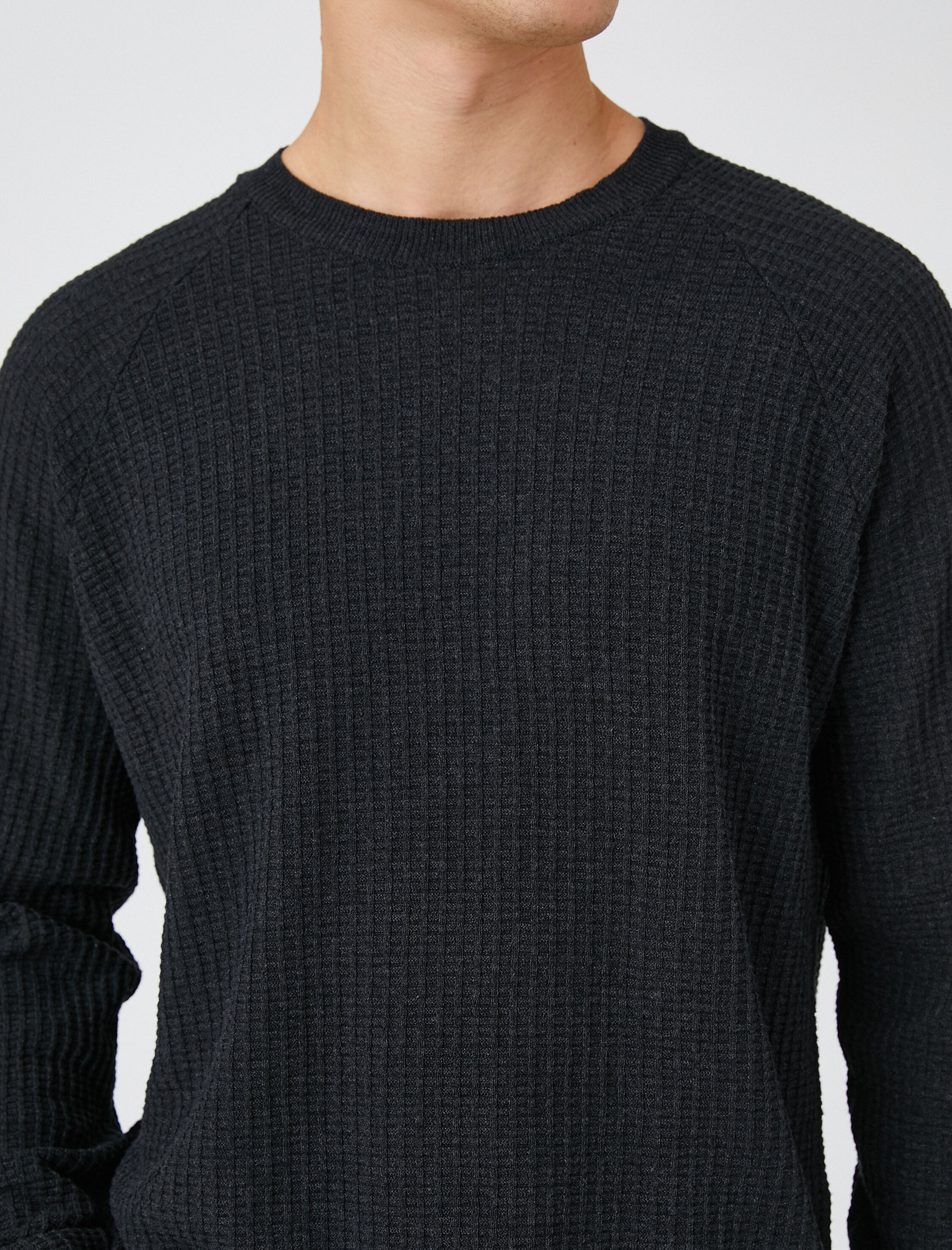   Basic Triko Kazak Dokulu Bisiklet Yaka Slim Fit