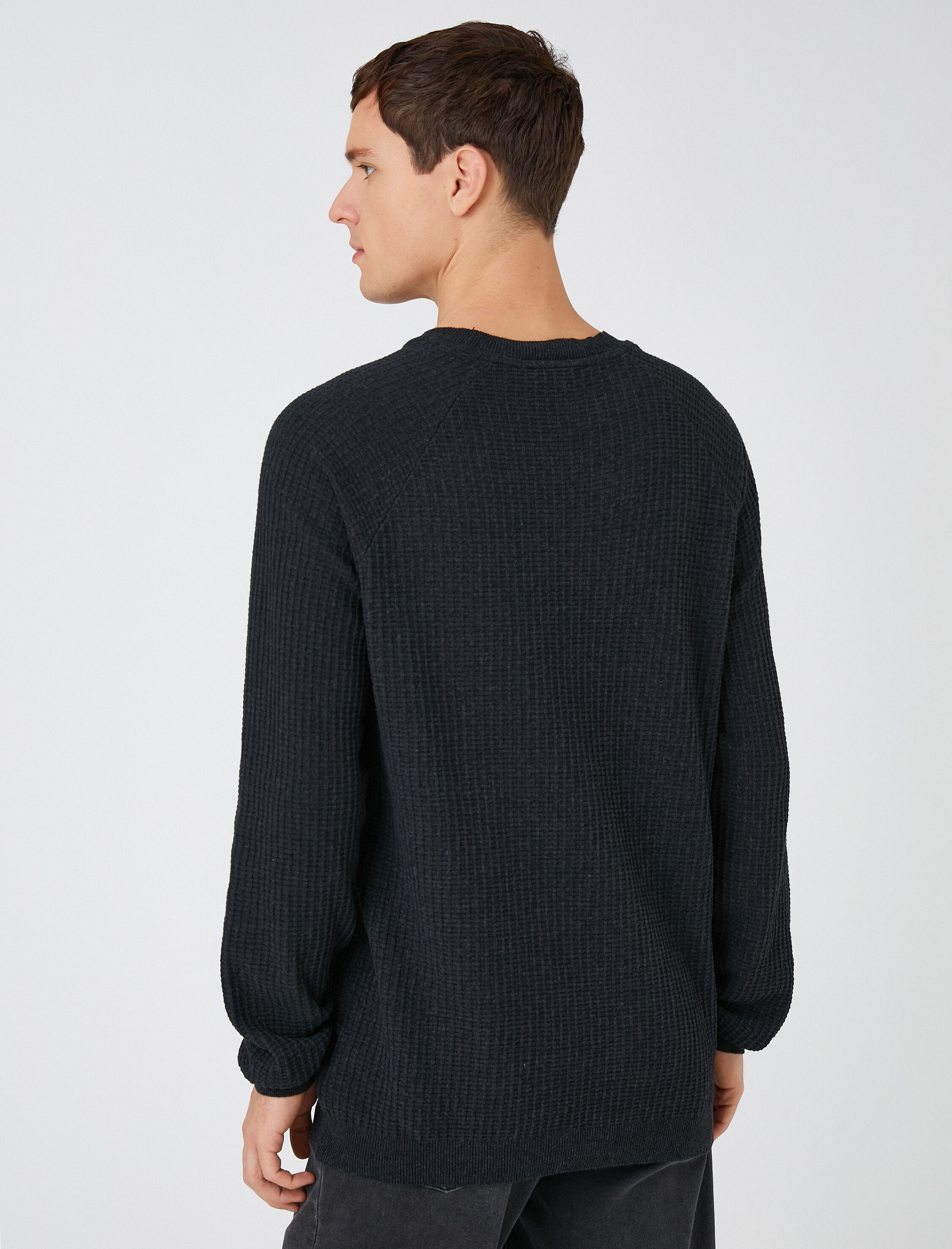   Basic Triko Kazak Dokulu Bisiklet Yaka Slim Fit