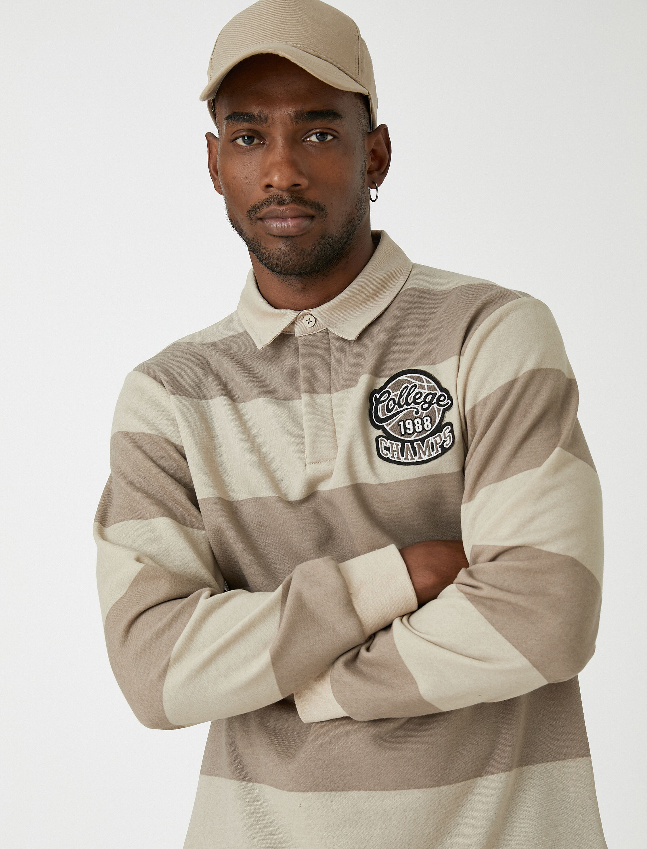 Kolej Sweatshirt Polo Yaka Renk Bloklu