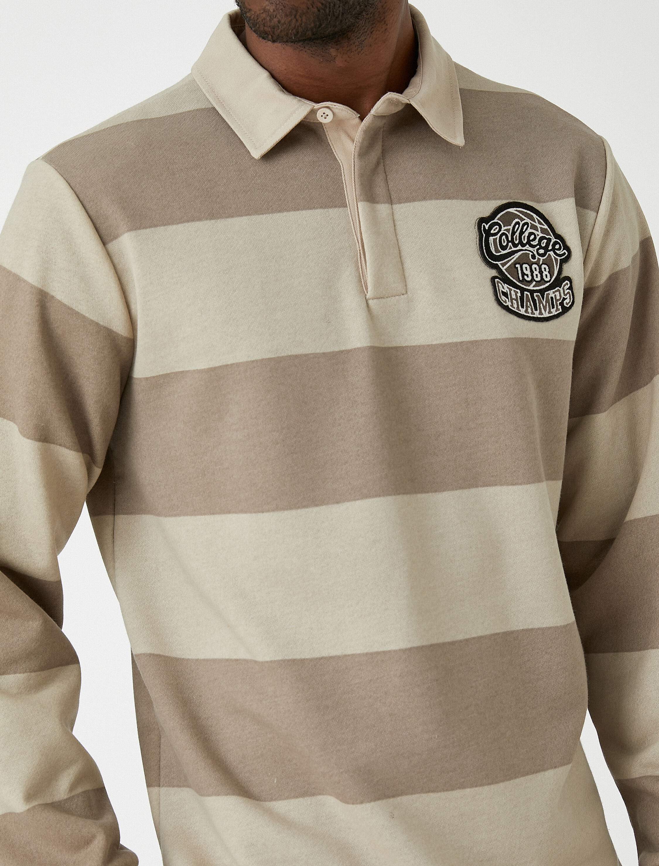 Kolej Sweatshirt Polo Yaka Renk Bloklu