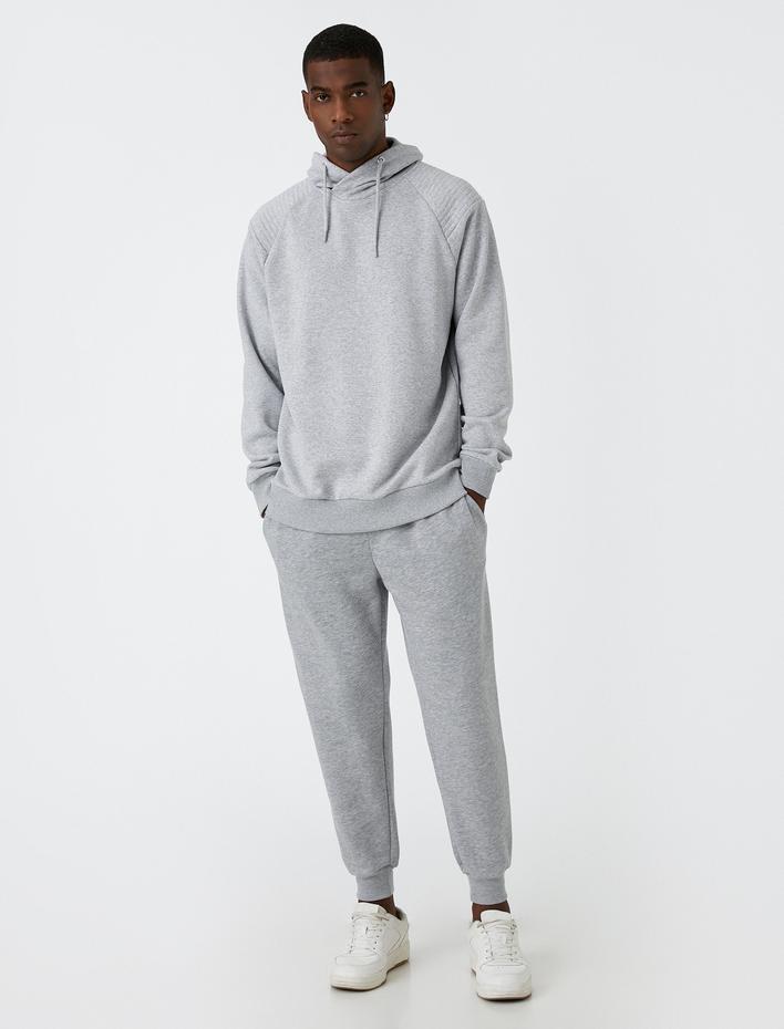  Basic Sweatshirt Şardonlu Şal Yaka