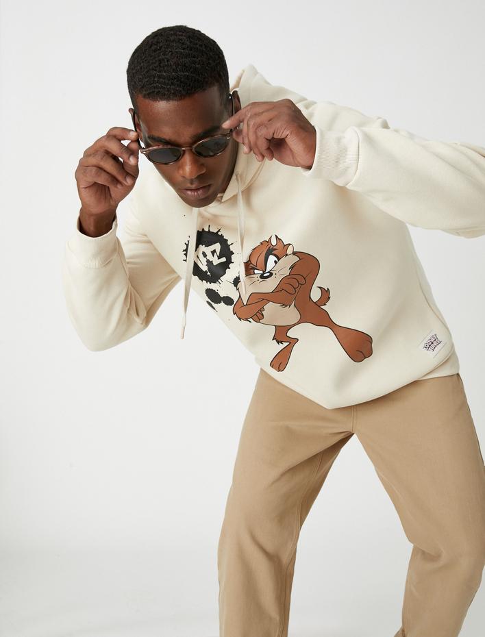  Tazmanya Canavarı Oversize Sweatshirt Şardonlu Lisanslı Baskılı