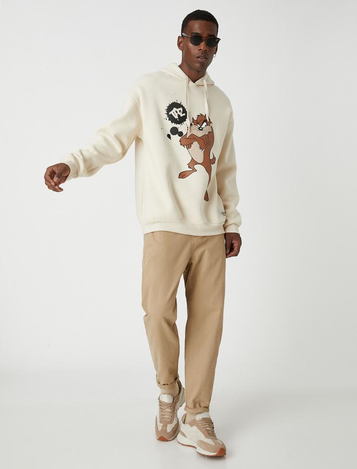  Tazmanya Canavarı Oversize Sweatshirt Şardonlu Lisanslı Baskılı