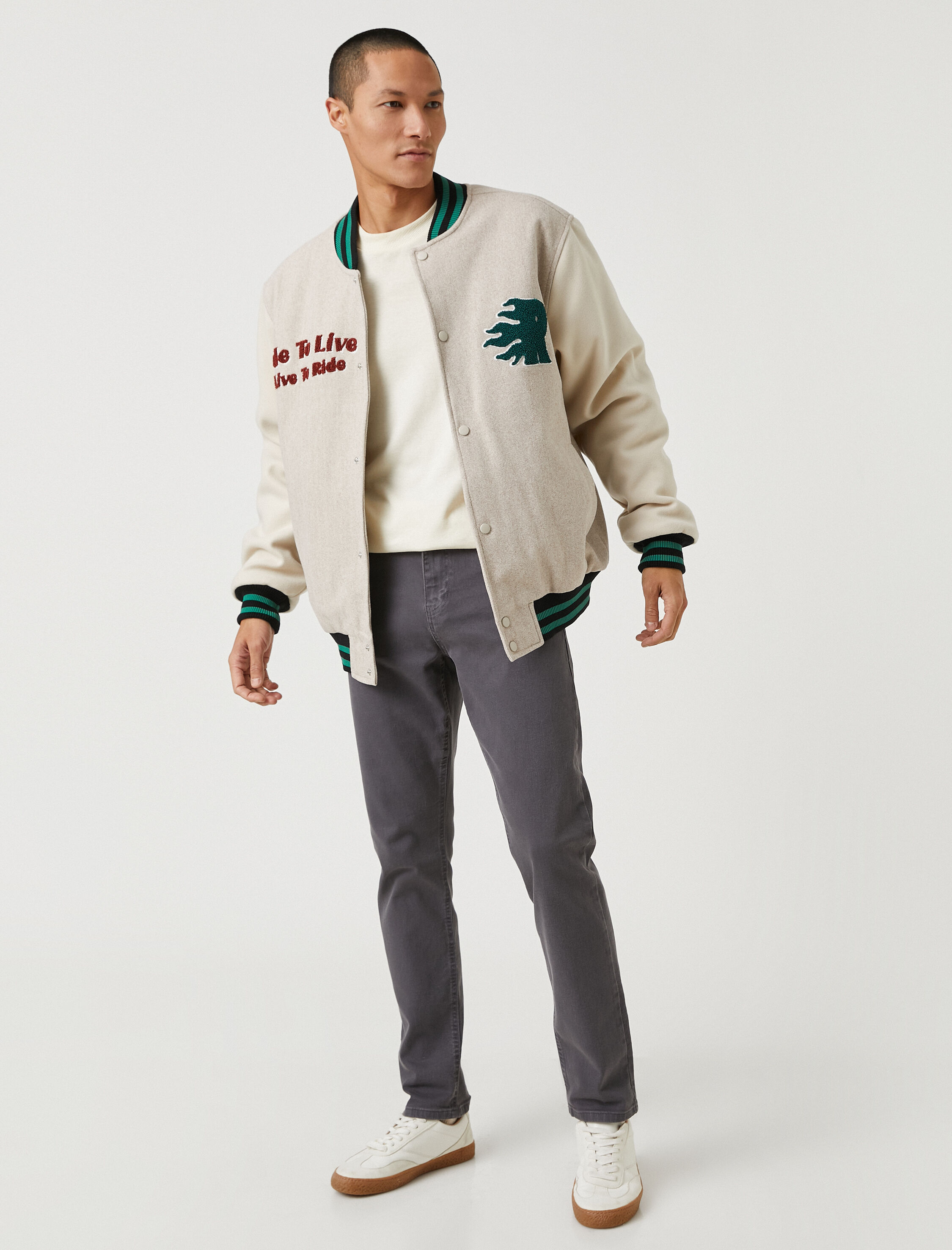   Basic Dokuma Pantolon Düğme Detaylı 5 Cepli