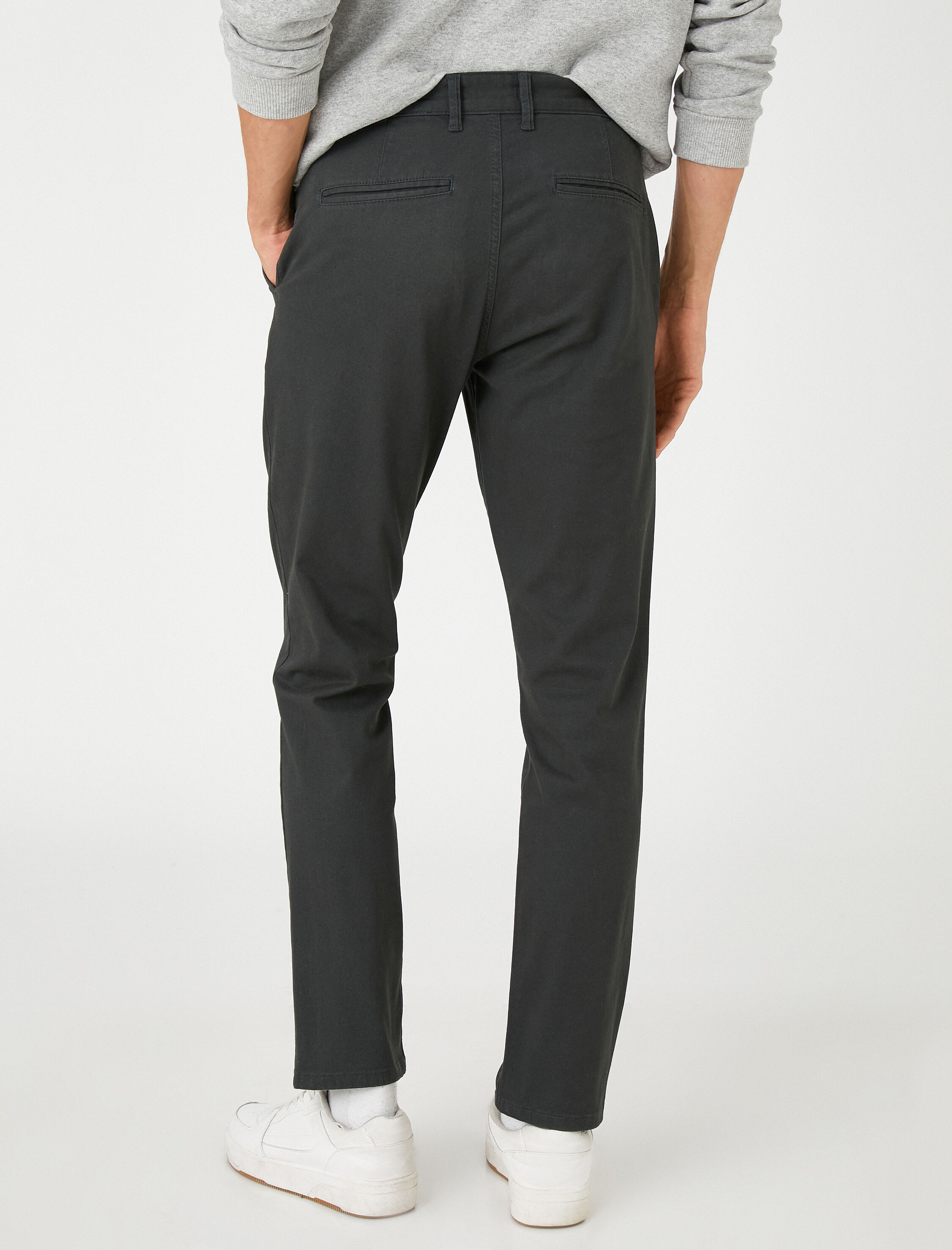   Basic Chino Pantolon Düğmeli Cep Detaylı