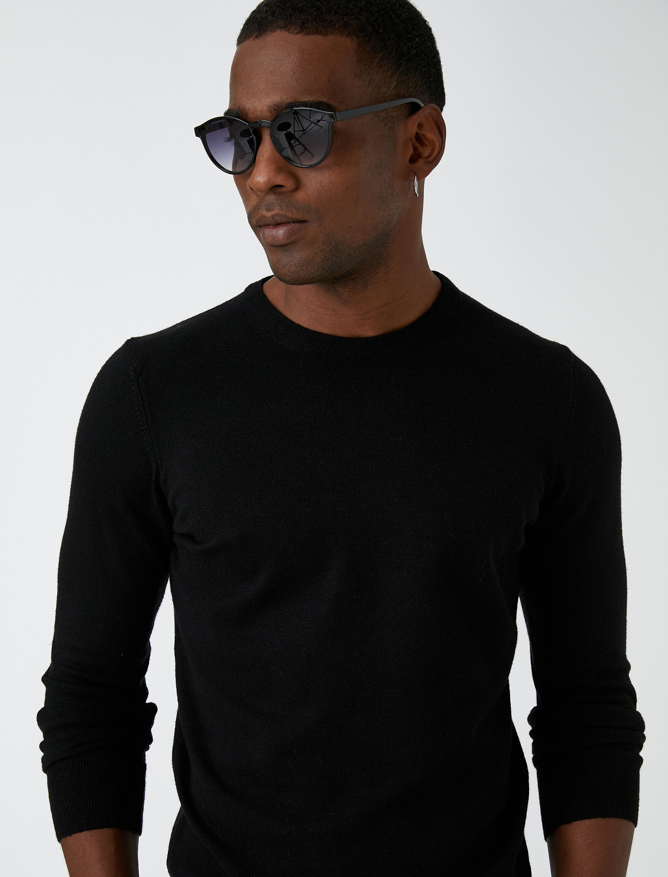   Basic Triko Kazak Bisiklet Yaka