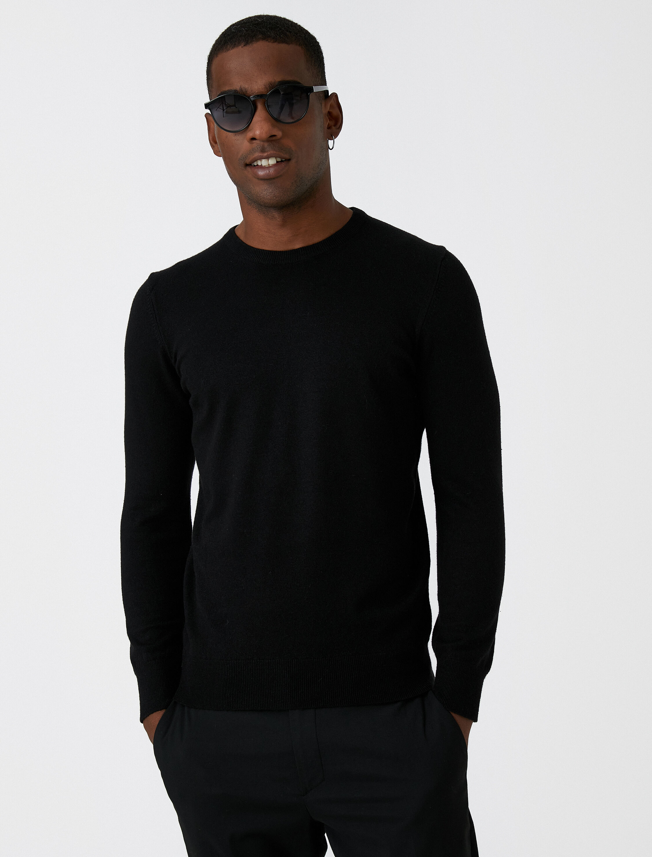   Basic Triko Kazak Bisiklet Yaka