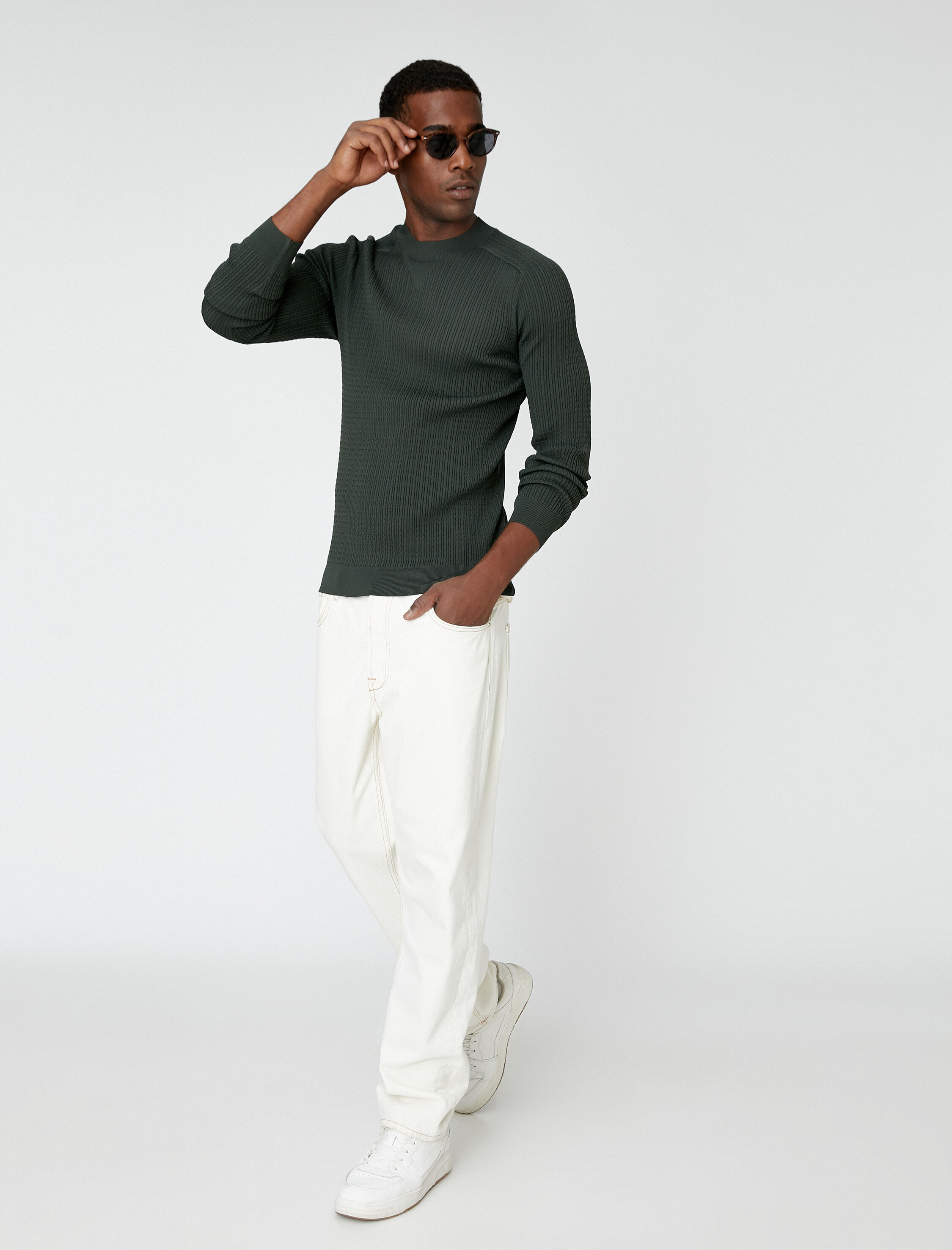   Basic Örme Kazak Bisiklet Yaka