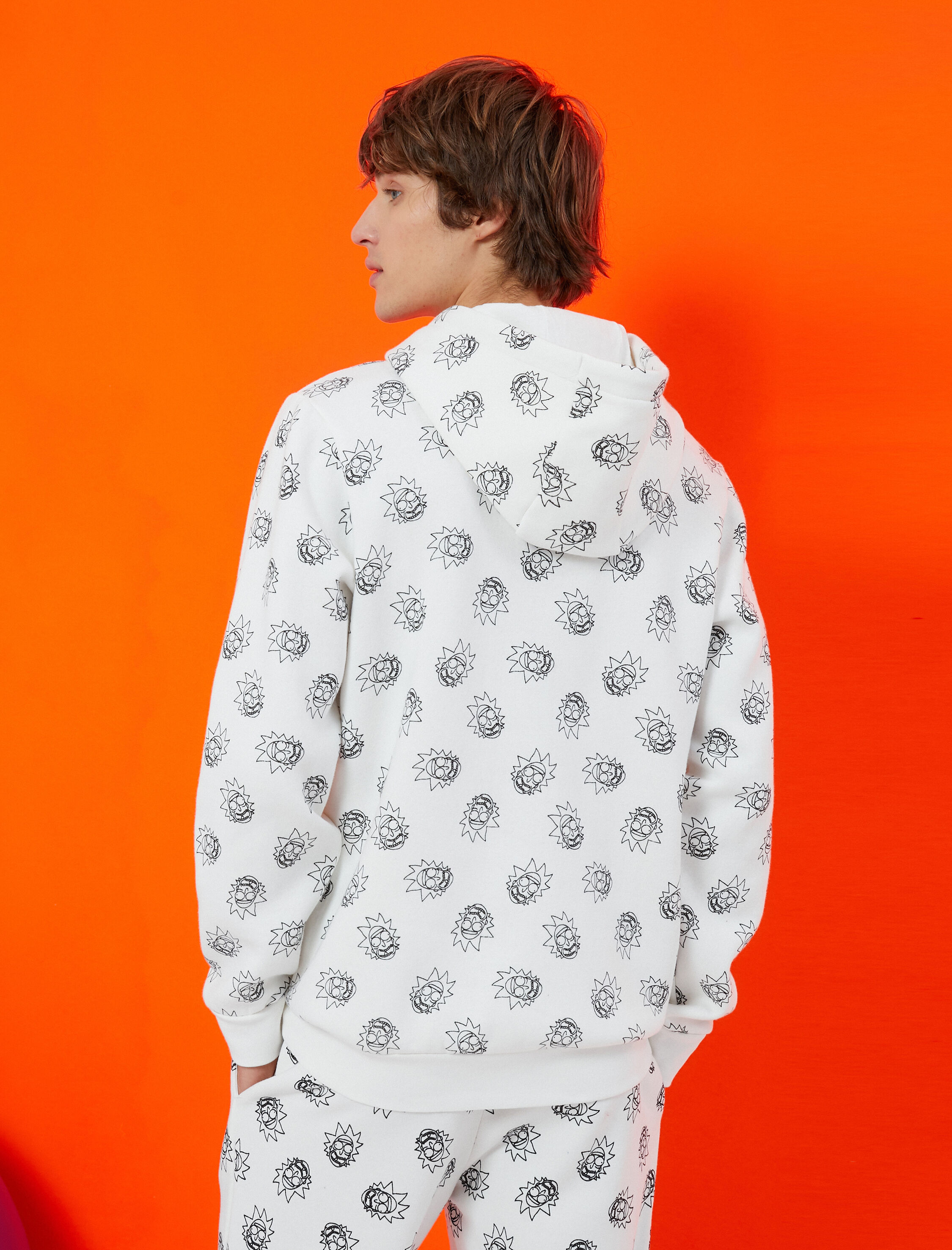   Rick and Morty Kapşonlu Sweatshirt Şardonlu Lisanslı Baskılı