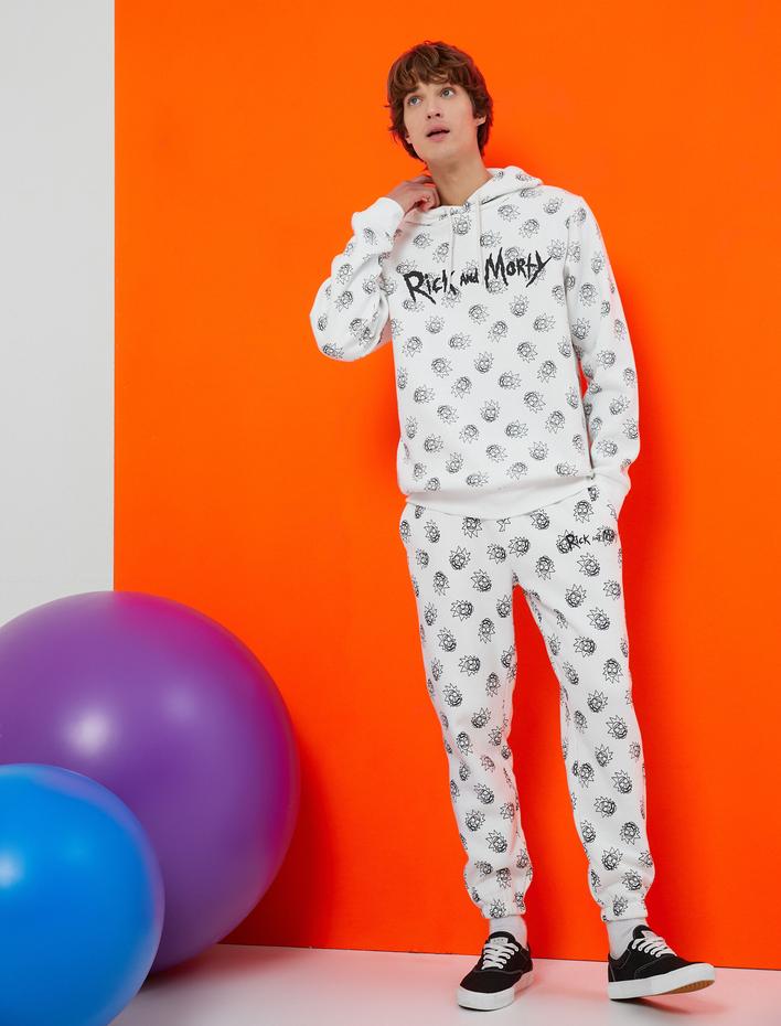  Rick and Morty Kapşonlu Sweatshirt Şardonlu Lisanslı Baskılı