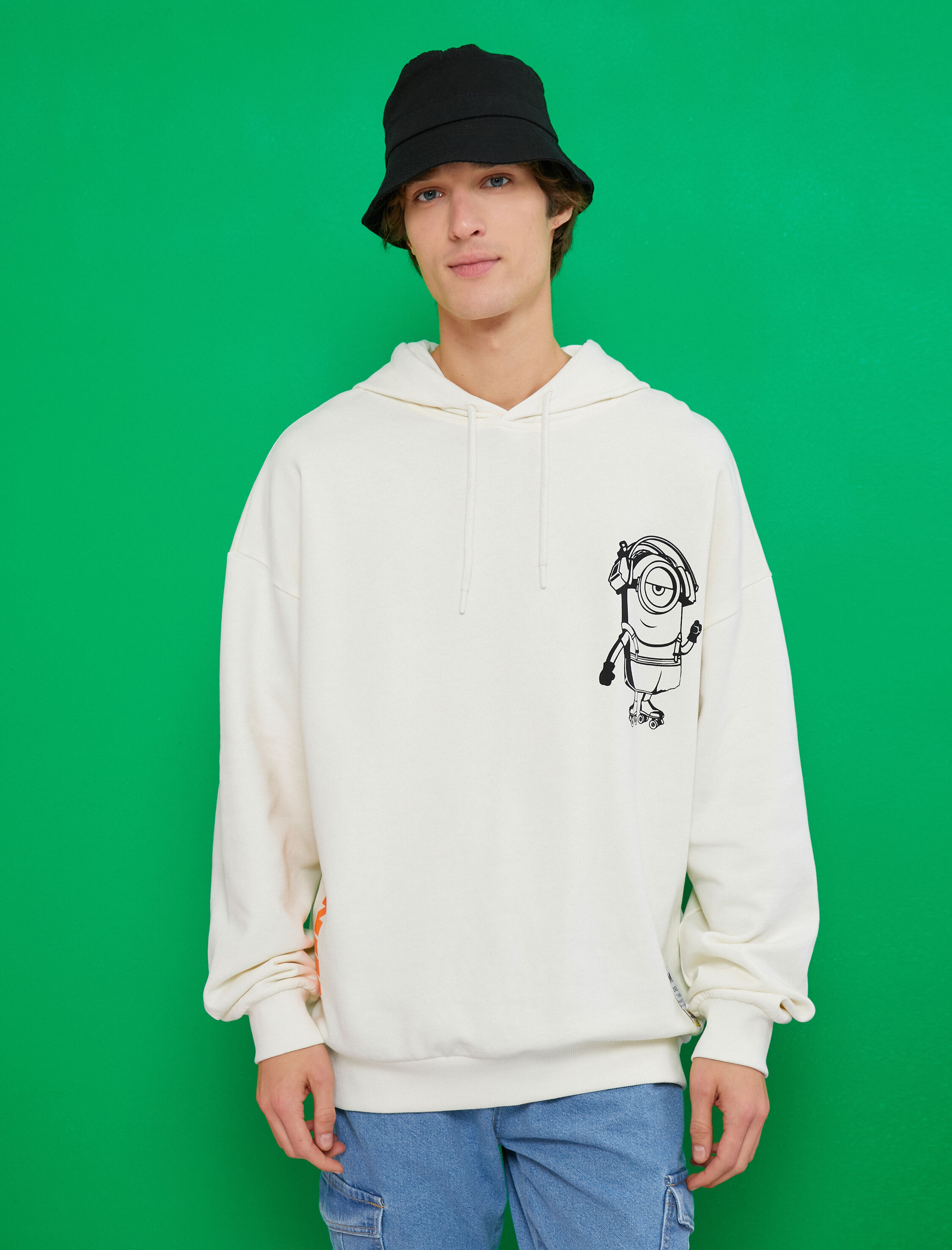   Minions Kapşonlu Sweatshirt Lisanslı Baskılı