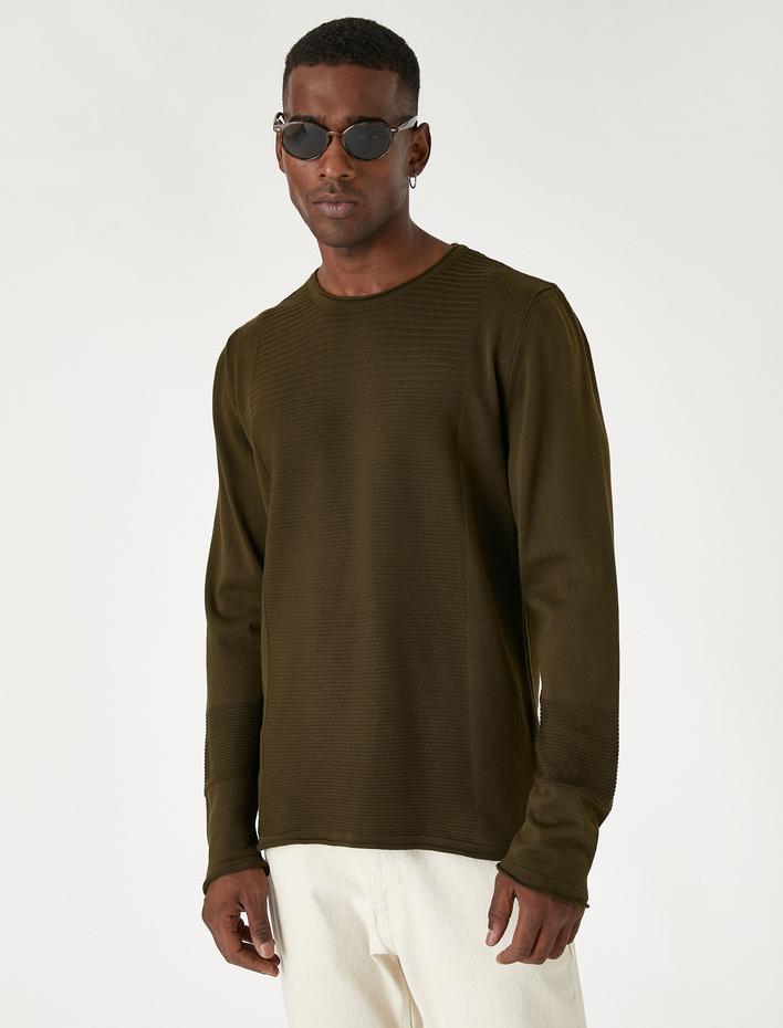  Kabartma Desenli Kazak Bisiklet Yaka